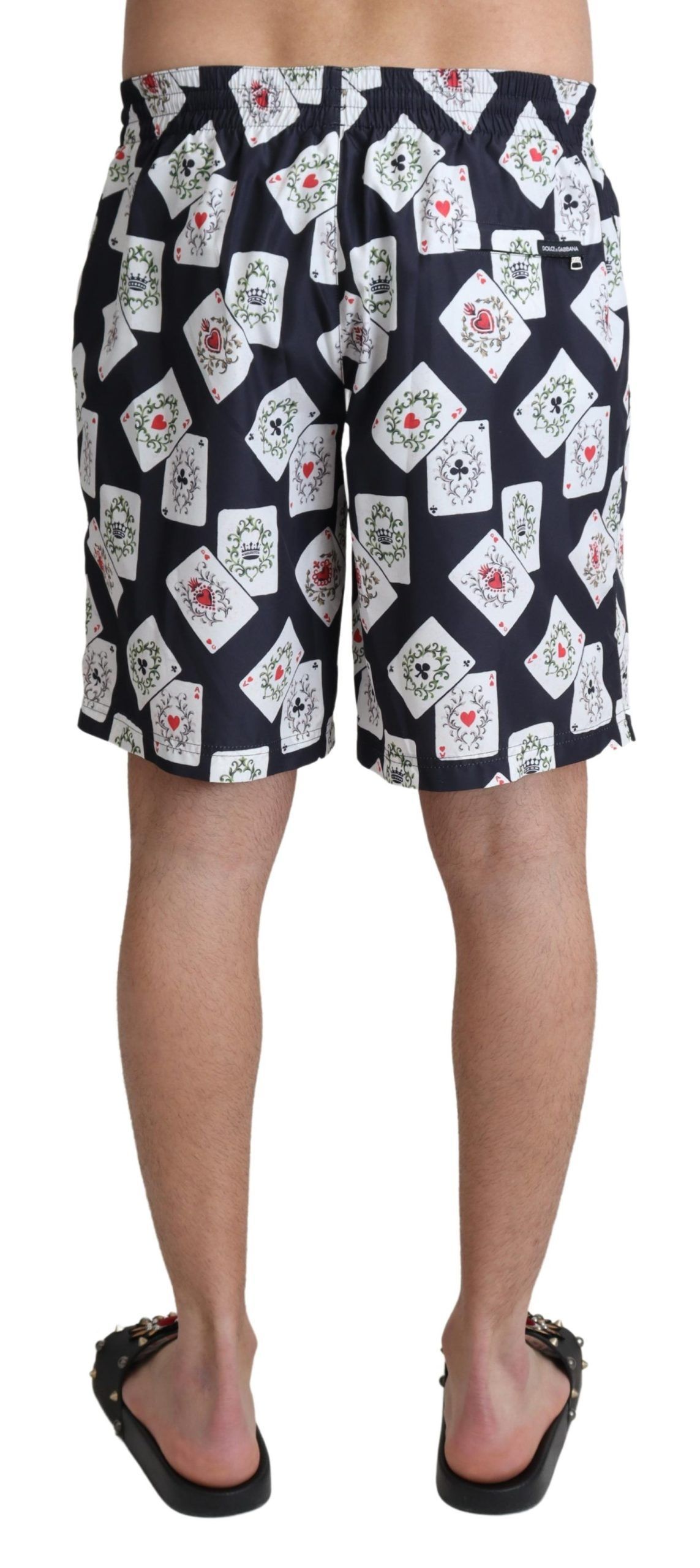 Card Deck Print Beachwear Men's Swimshorts - Dolce & Gabbana - Modalova