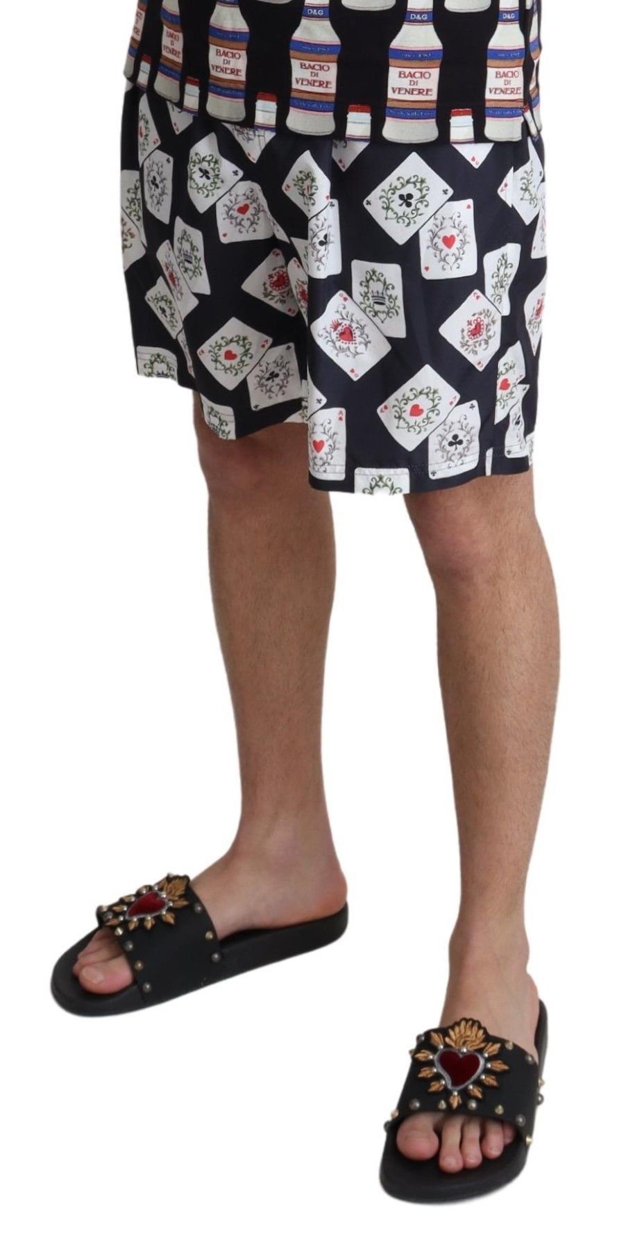 Card Deck Print Beachwear Men's Swimshorts - Dolce & Gabbana - Modalova