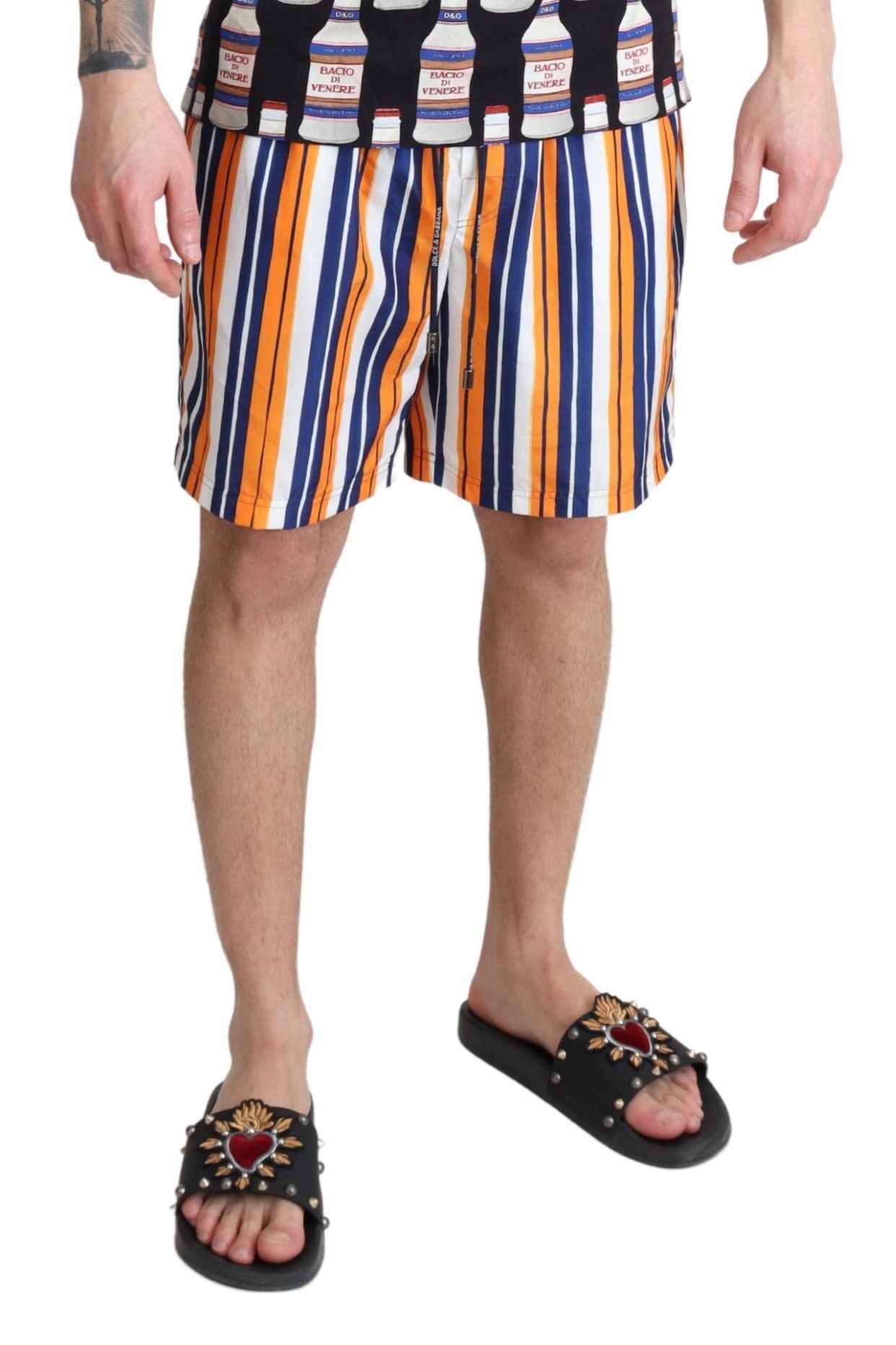 Striped Beachwear Men's Swimshorts - Dolce & Gabbana - Modalova