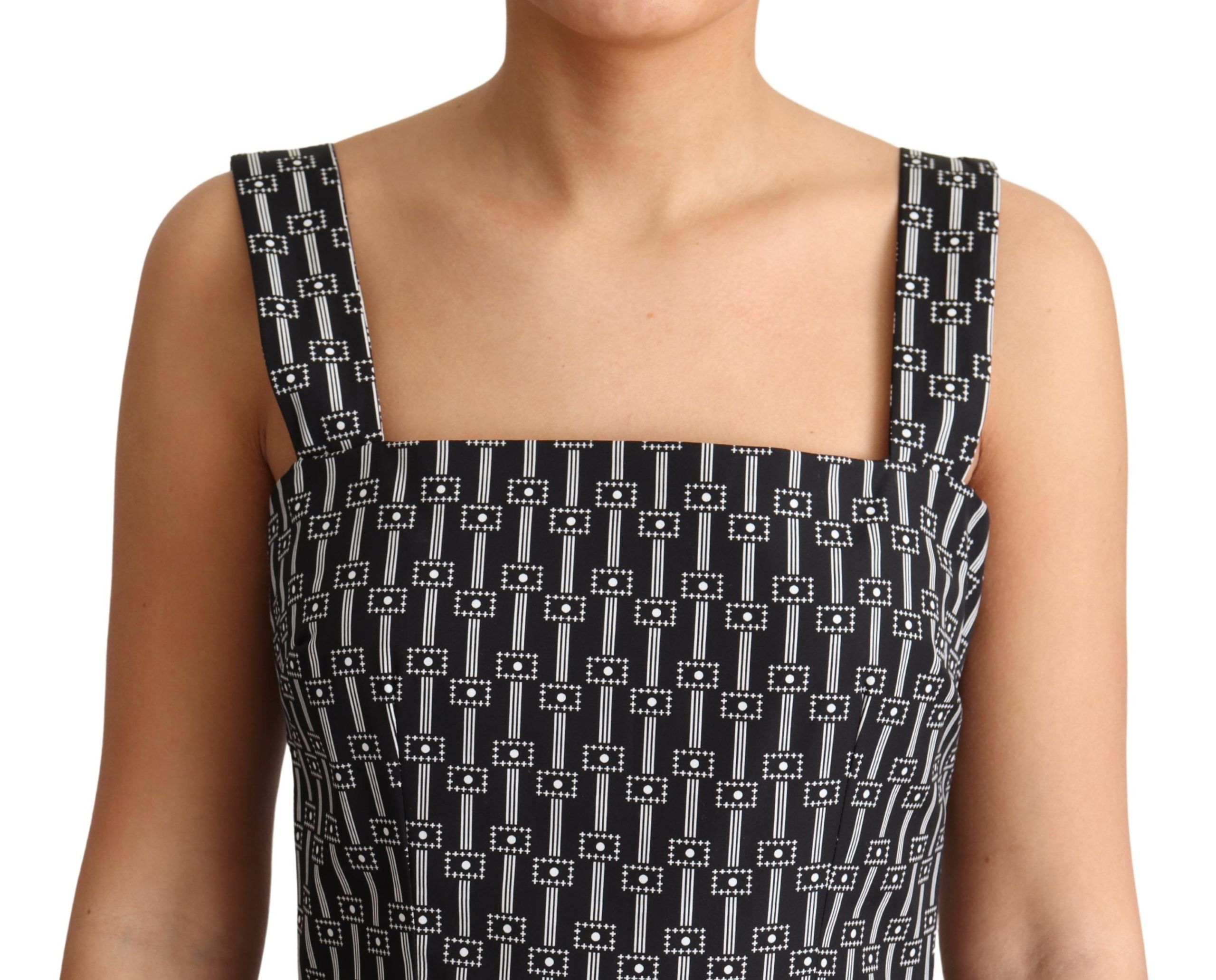 White Pattern Cotton A-Line Women's Dress - Dolce & Gabbana - Modalova