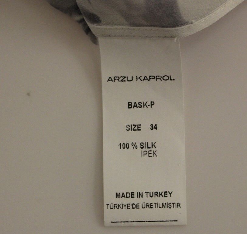 Gray Blue Silk Sleeveless Top Shirt Women's Blouse - Arzu Kaprol - Modalova