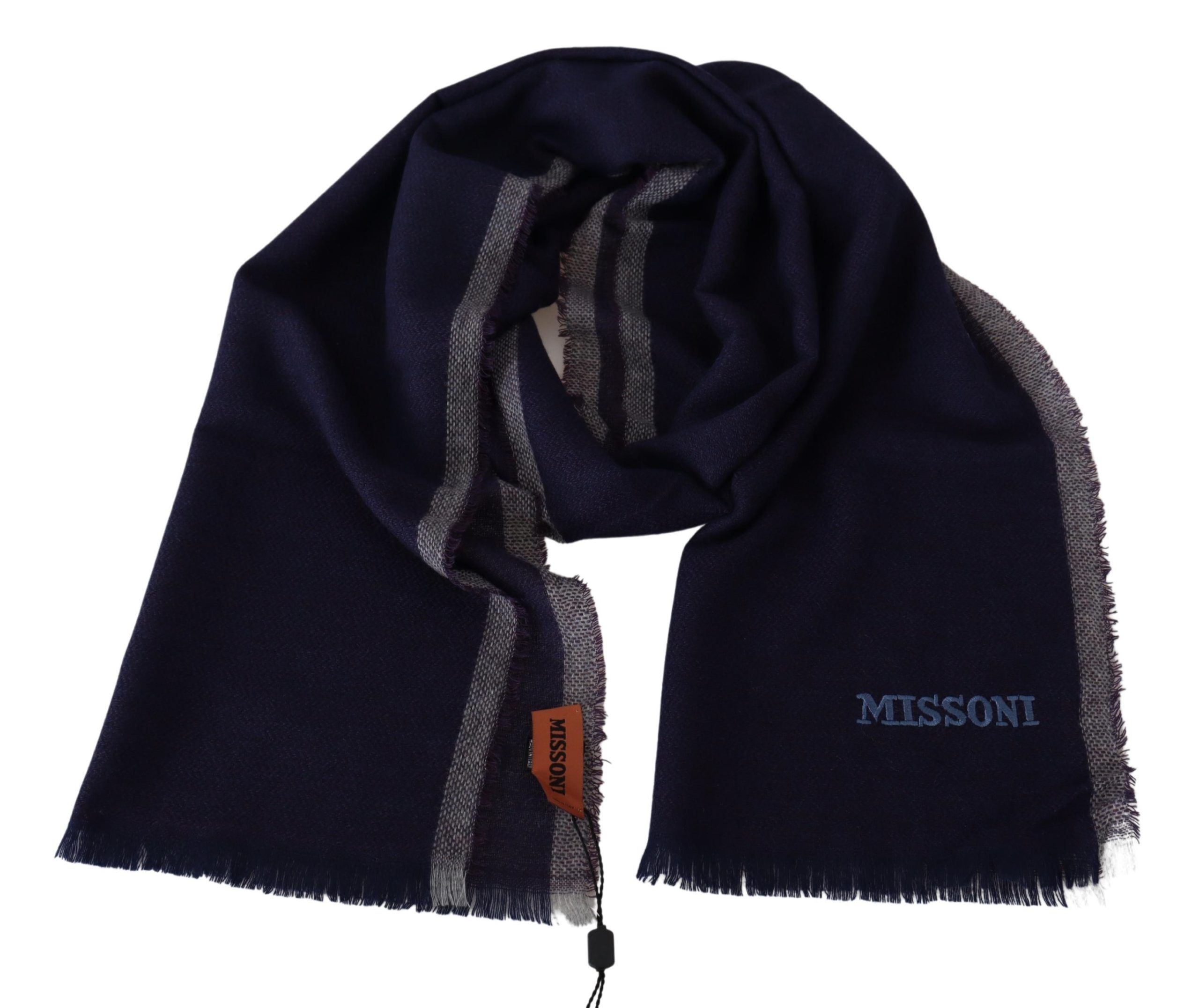 Striped Wool Unisex Wrap Fringes Men's Scarf - Missoni - Modalova