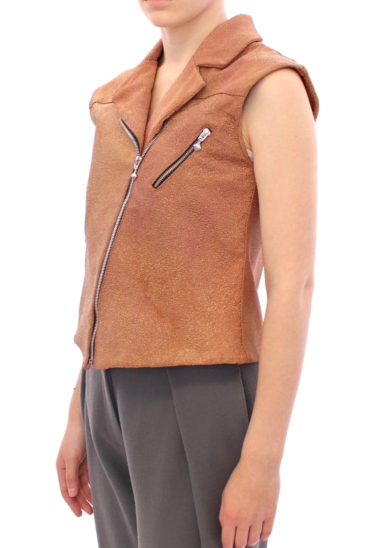 Leather Jacket Women's Vest - La Maison du Couturier - Modalova