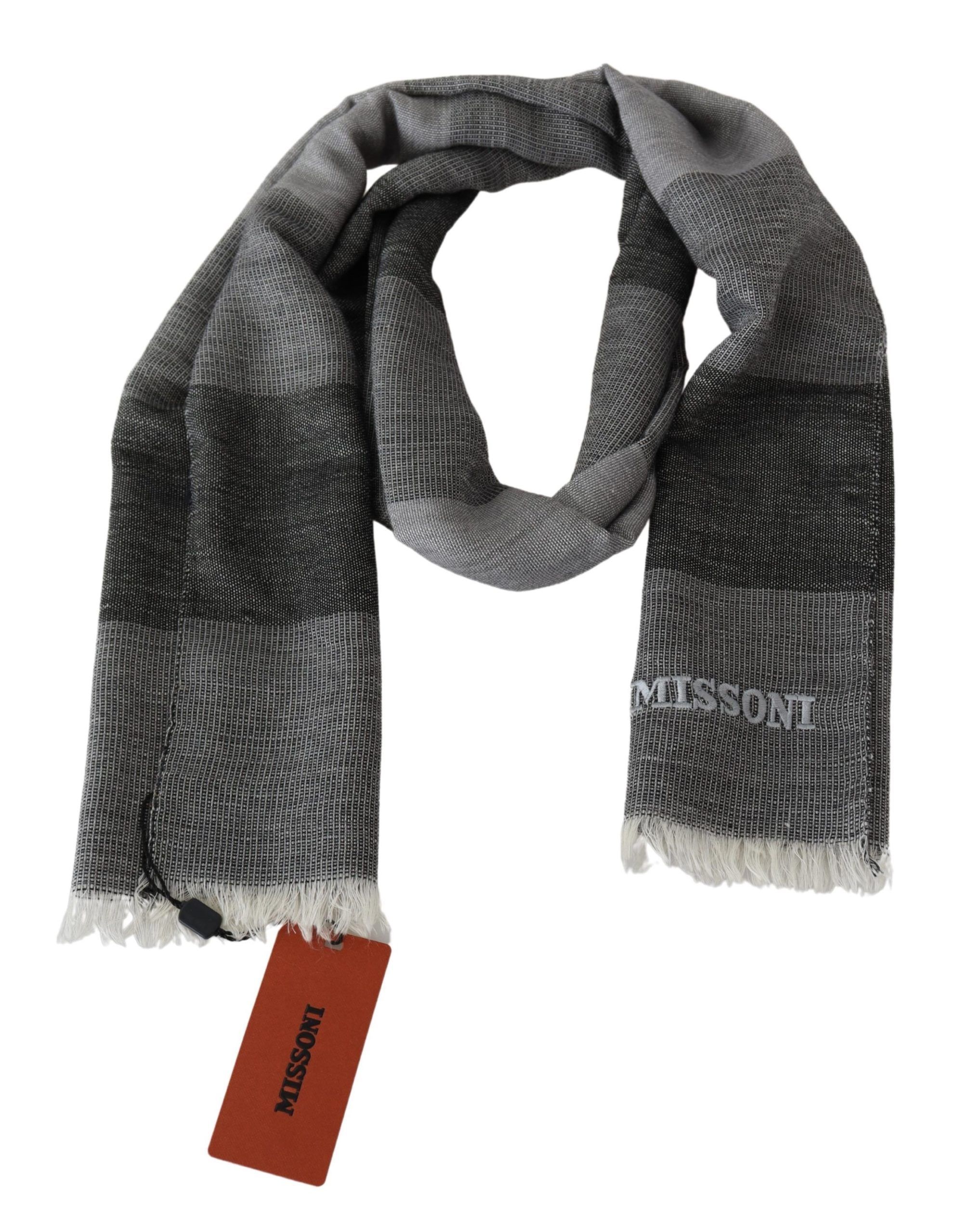 Striped Wool Unisex Neck Wrap Fringes Men's Scarf - Missoni - Modalova