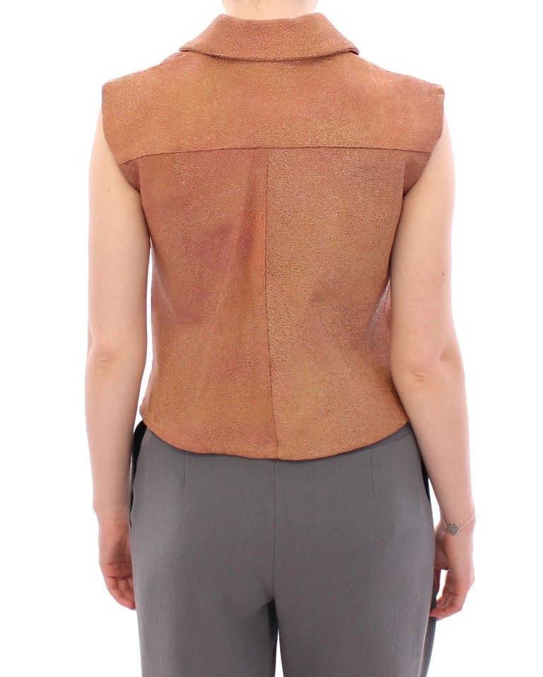 Leather Jacket Women's Vest - La Maison du Couturier - Modalova
