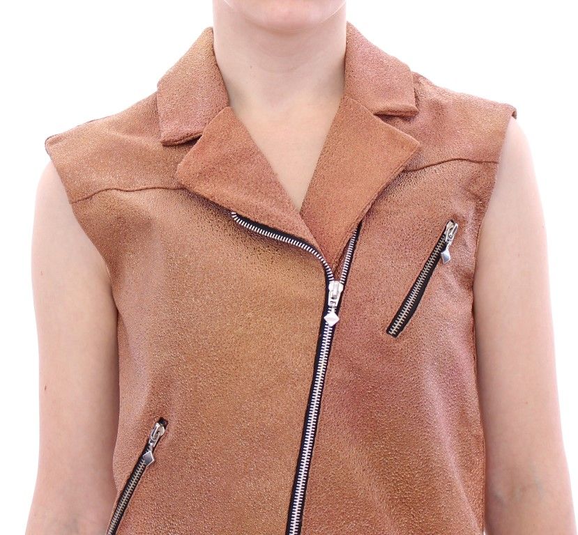 Leather Jacket Women's Vest - La Maison du Couturier - Modalova