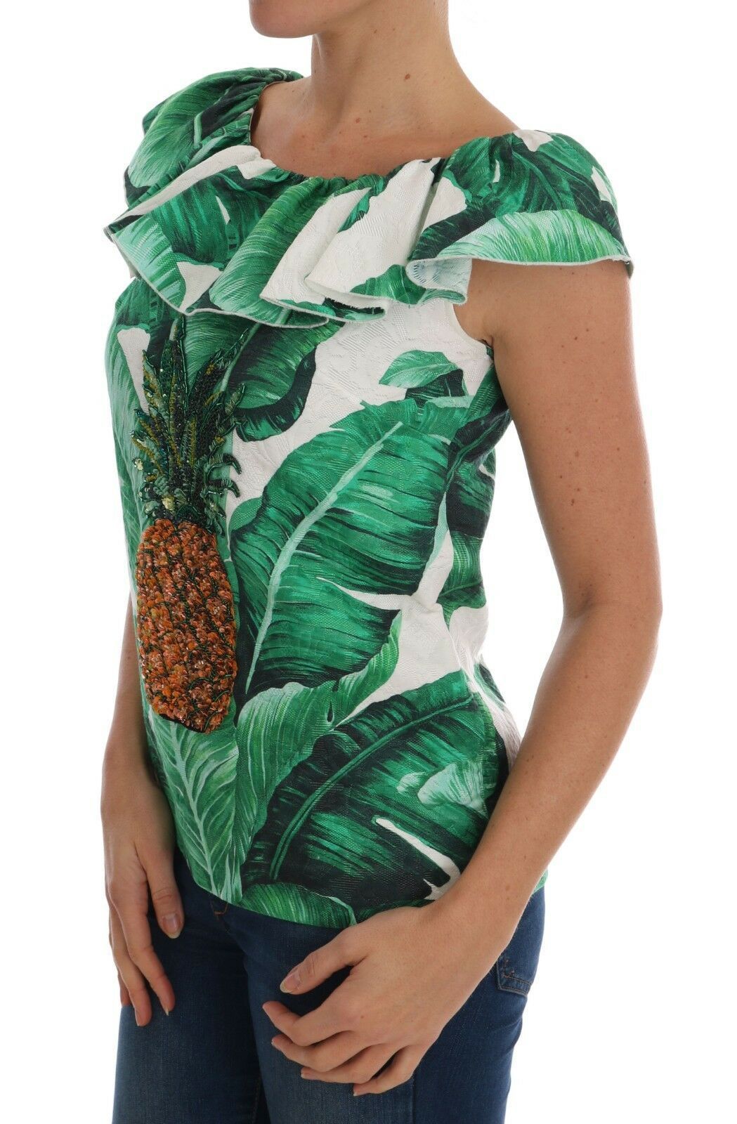 Pineapple Banana Sequins Blouse Women's T-shirt - Dolce & Gabbana - Modalova