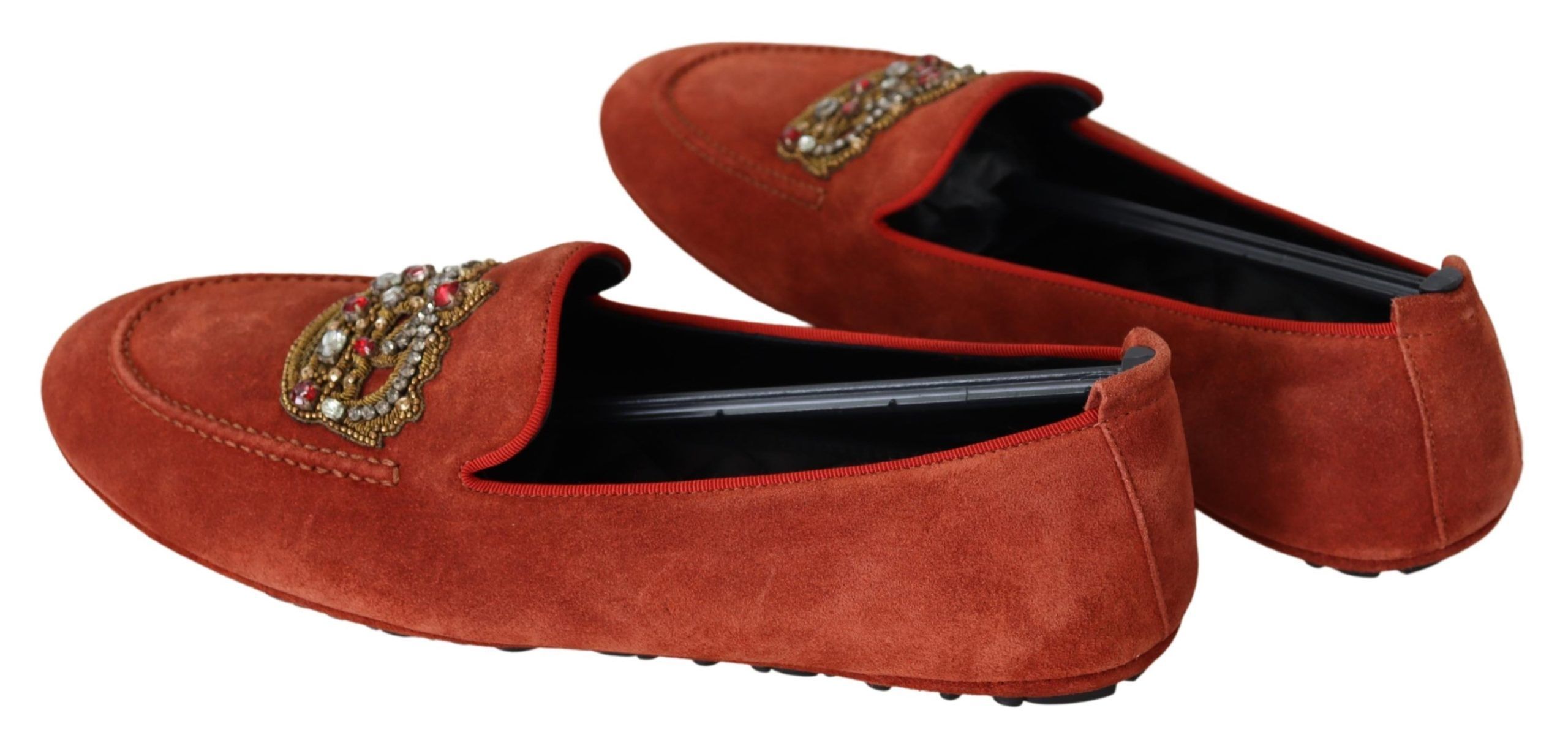 Leather Crystal Crown Loafers Men's Shoes - Dolce & Gabbana - Modalova
