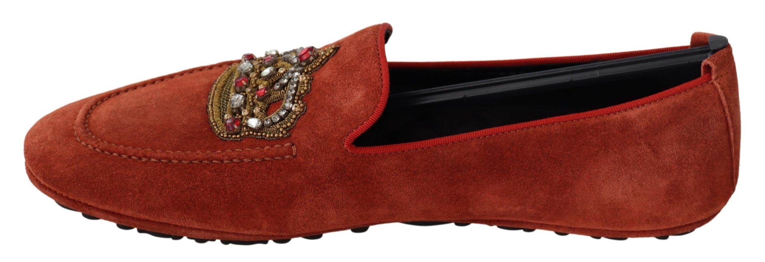 Leather Crystal Crown Loafers Men's Shoes - Dolce & Gabbana - Modalova
