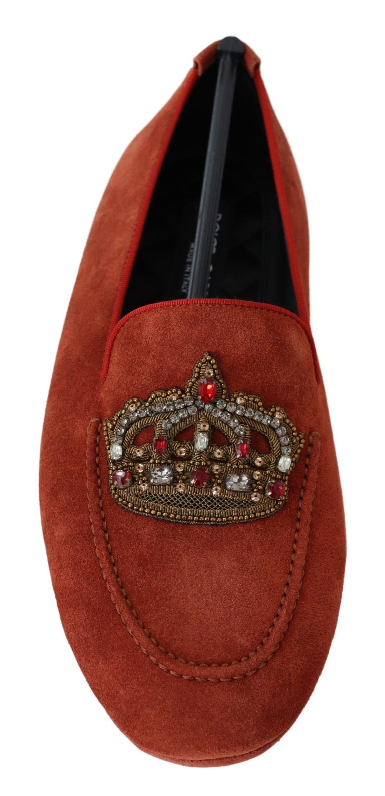Leather Crystal Crown Loafers Men's Shoes - Dolce & Gabbana - Modalova