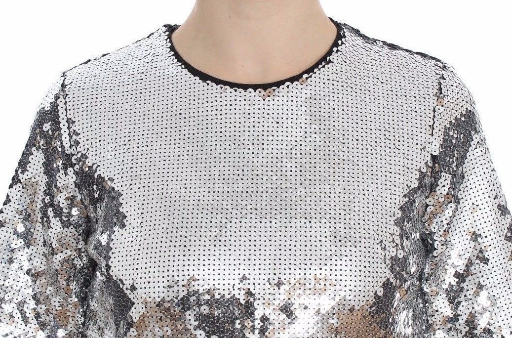Sequined Crewneck Blouse T-shirt Women's Top - Dolce & Gabbana - Modalova