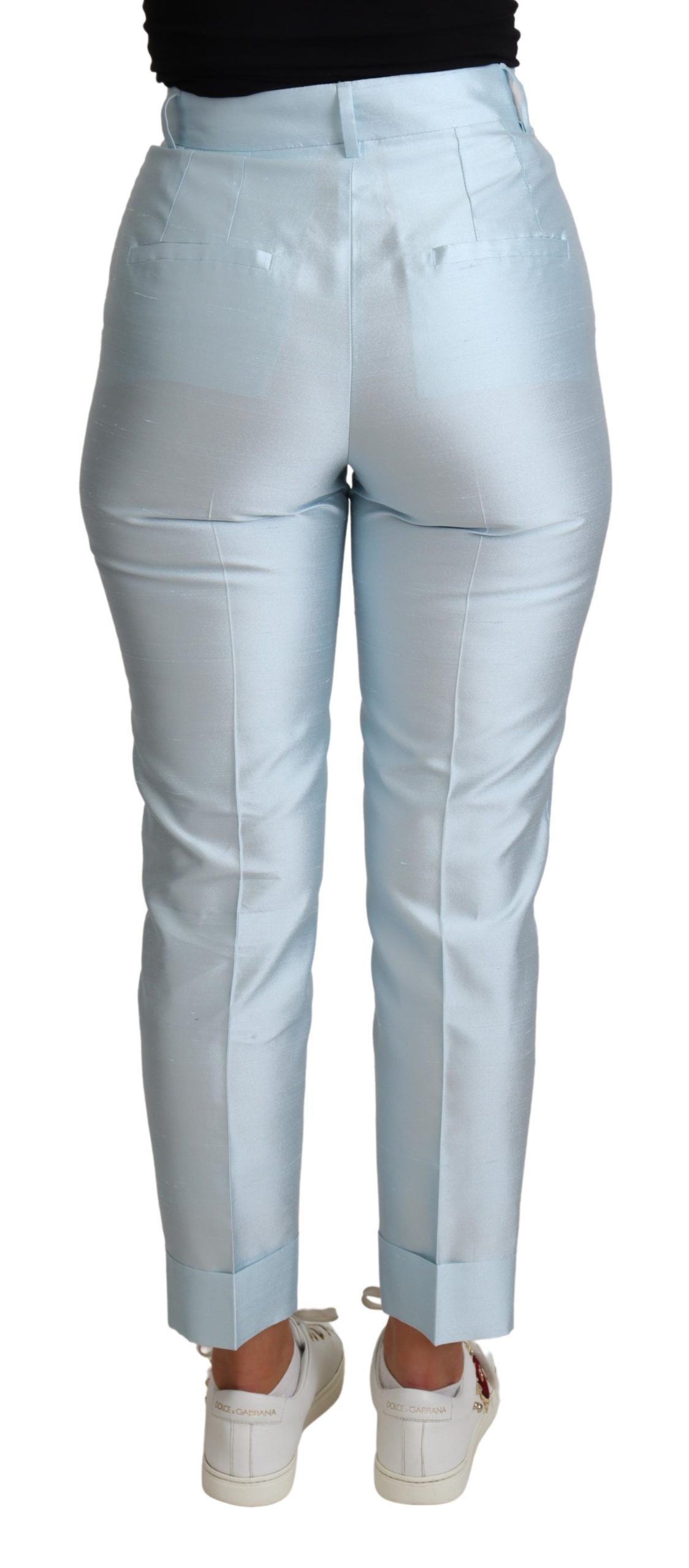 Silk Cropped Tapered Trouser Women's Pants - Dolce & Gabbana - Modalova