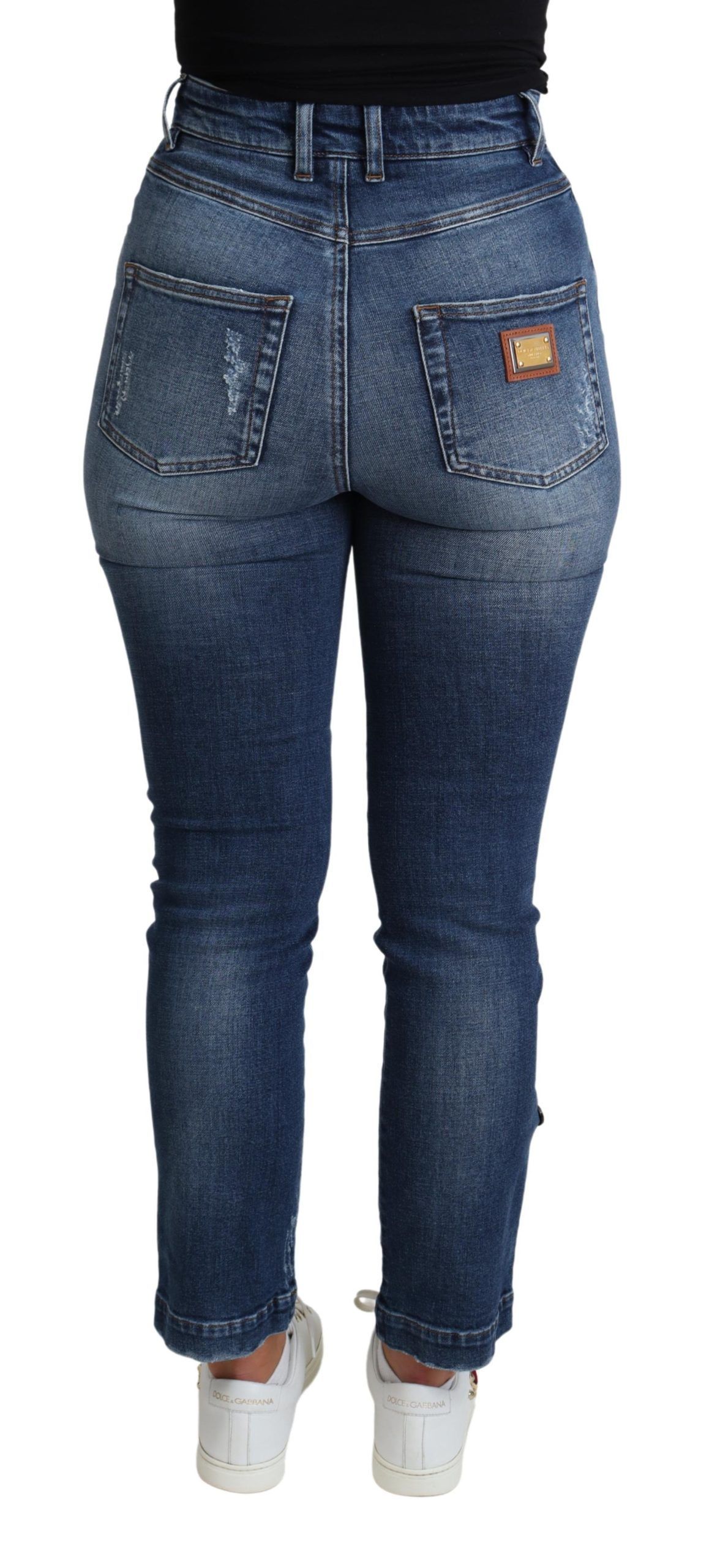 Embellished Skinny Trouser Cotton Women's Jeans - Dolce & Gabbana - Modalova