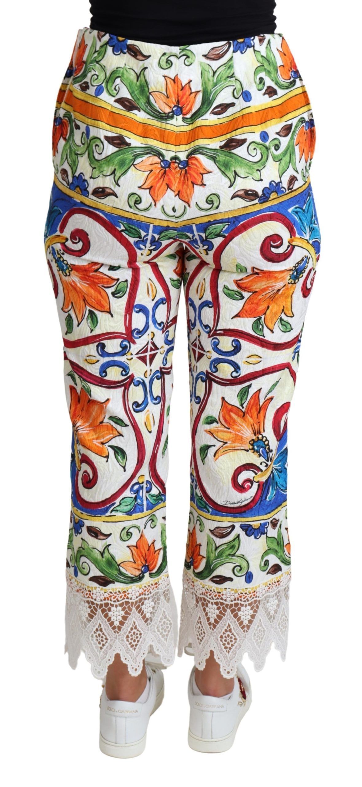 Majolica Print Trouser Cotton Women's Pants - Dolce & Gabbana - Modalova