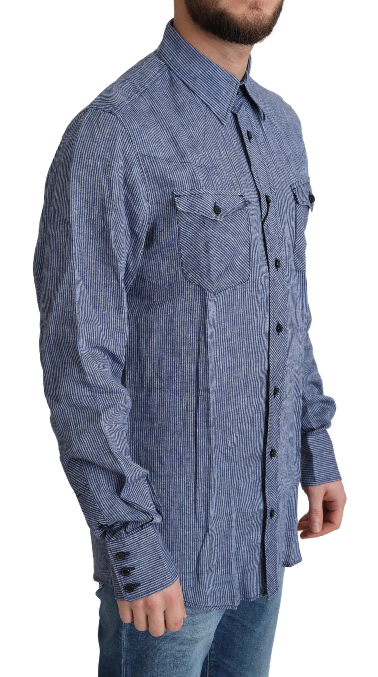 Stripes Men Casual Button Down Men's Shirt - Dolce & Gabbana - Modalova