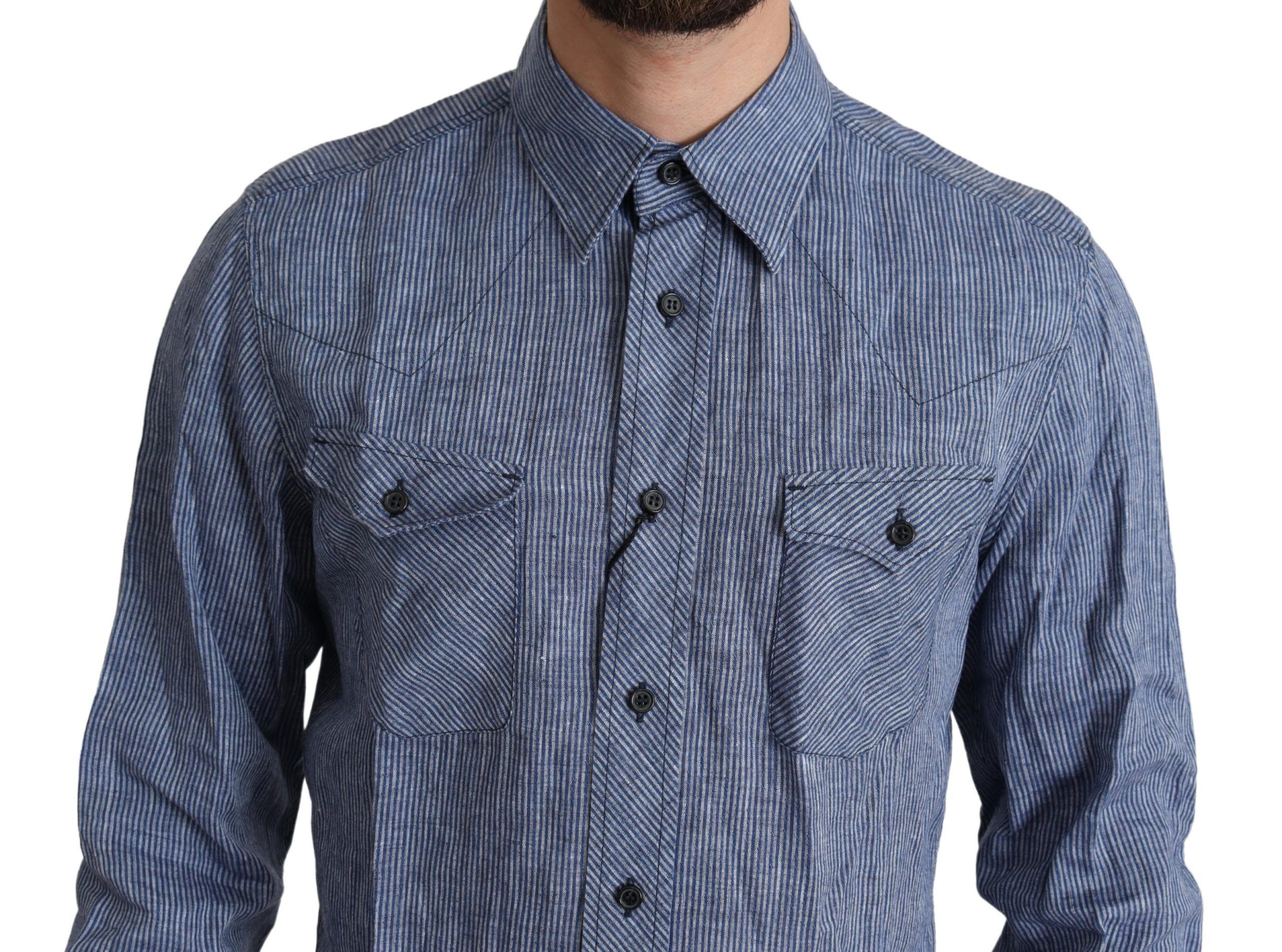 Stripes Men Casual Button Down Men's Shirt - Dolce & Gabbana - Modalova