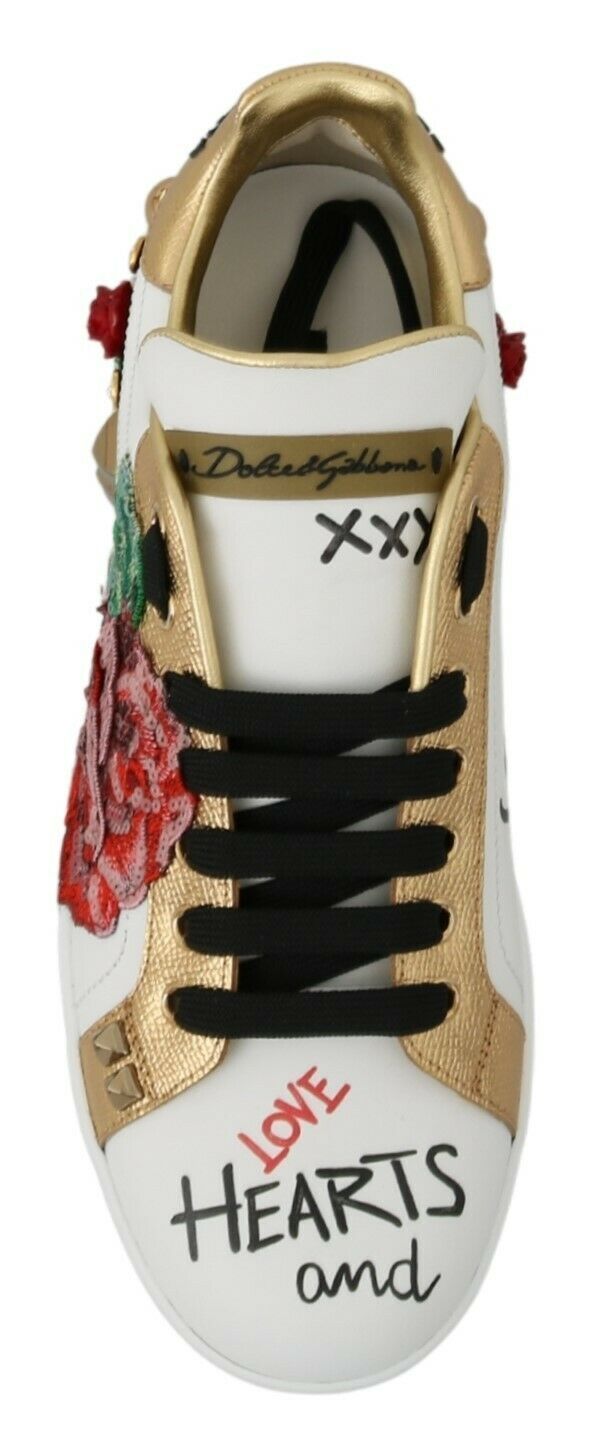 Roses Sequined Crystal Womens Sneakers Shoes - Dolce & Gabbana - Modalova