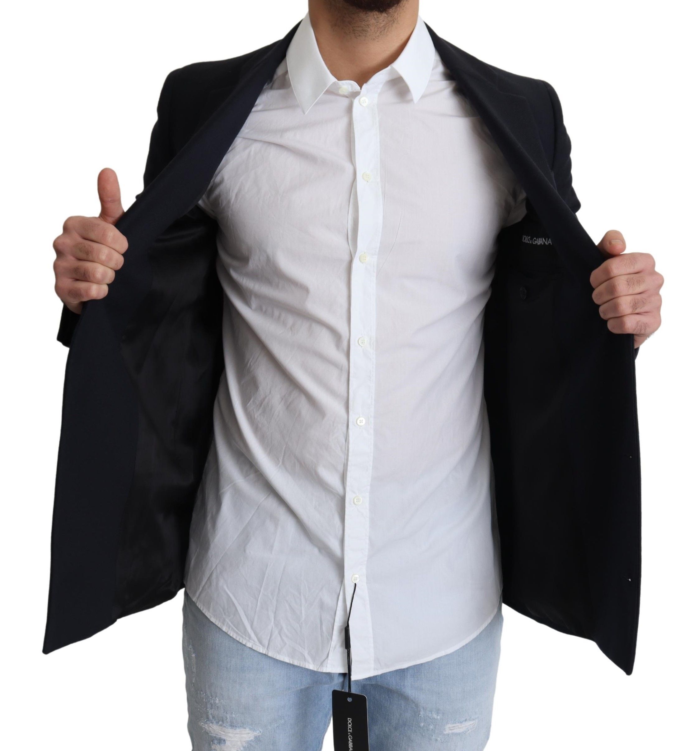 Dark Wool Single Breasted Coat Men's Jacket - Dolce & Gabbana - Modalova