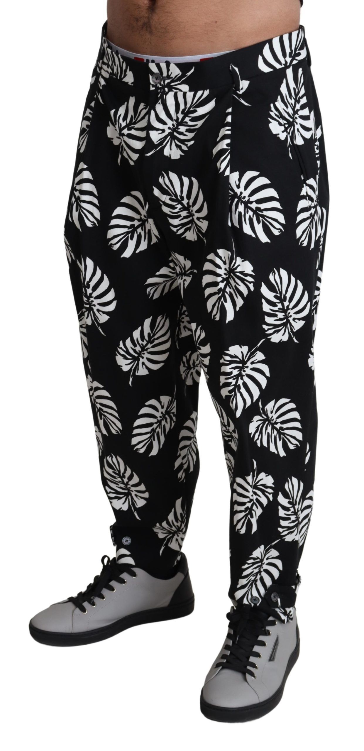 Leaf Cotton Stretch Trouser Men's Men's Pants - Dolce & Gabbana - Modalova