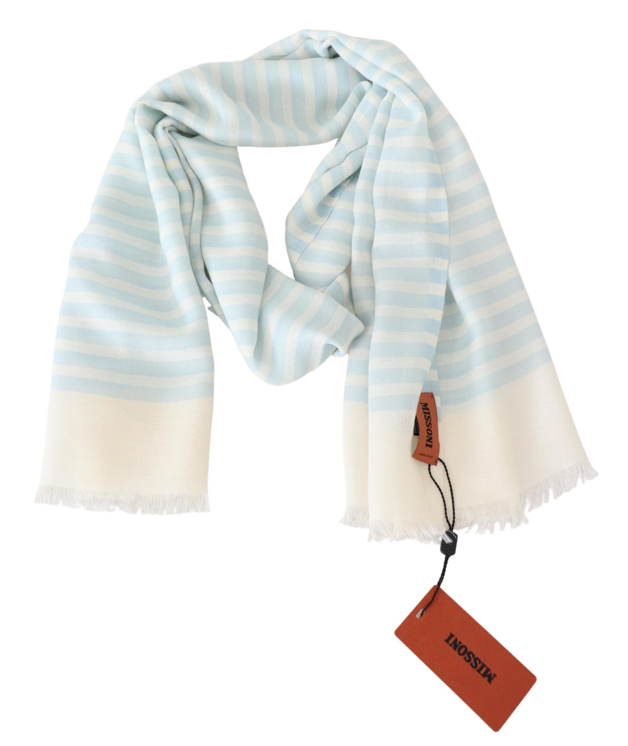 White Lined Cashmere Unisex Wrap Men's Scarf - Missoni - Modalova
