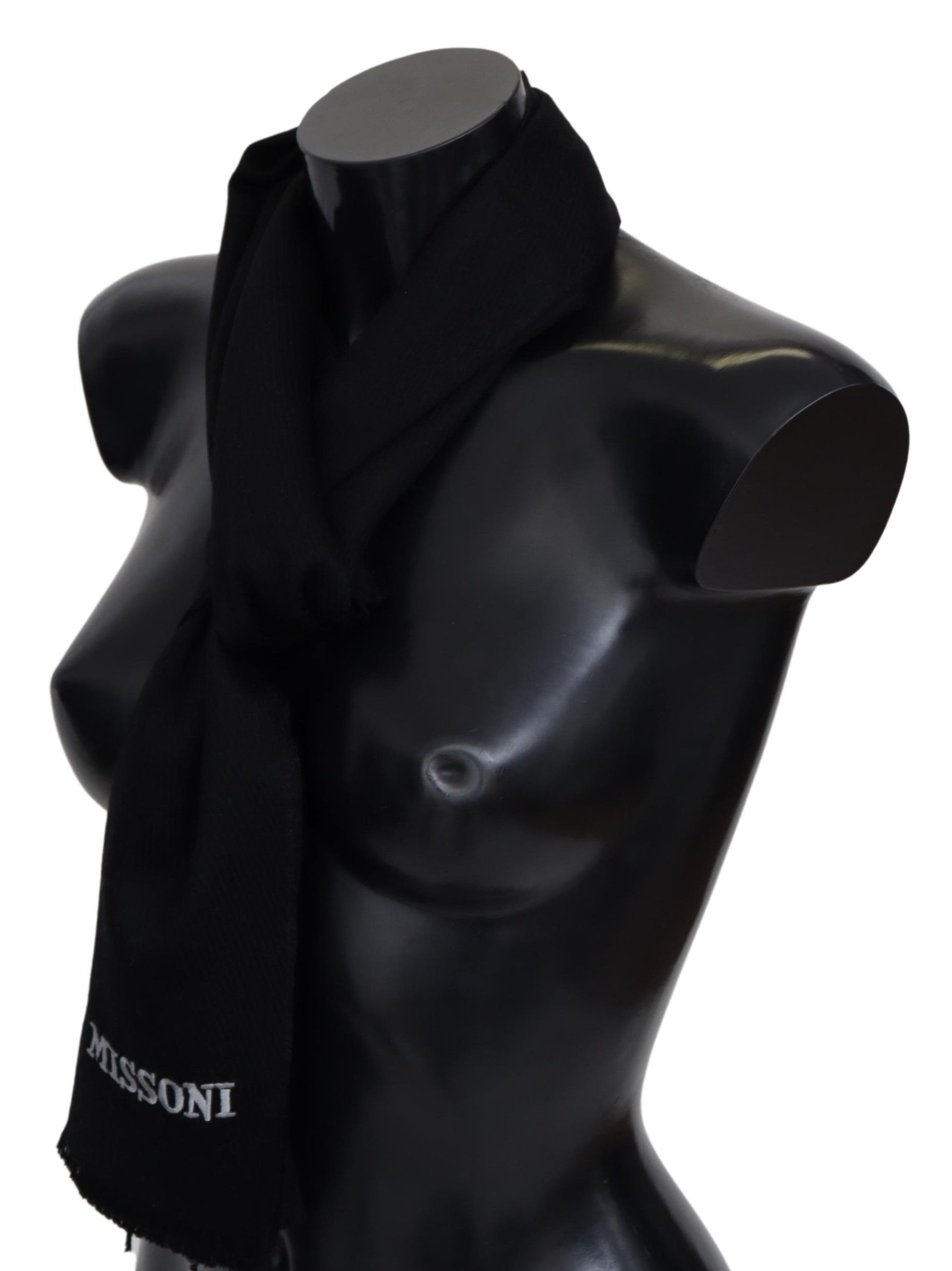 Wool Unisex Neck Wrap Fringes Logo Men's Scarf - Missoni - Modalova