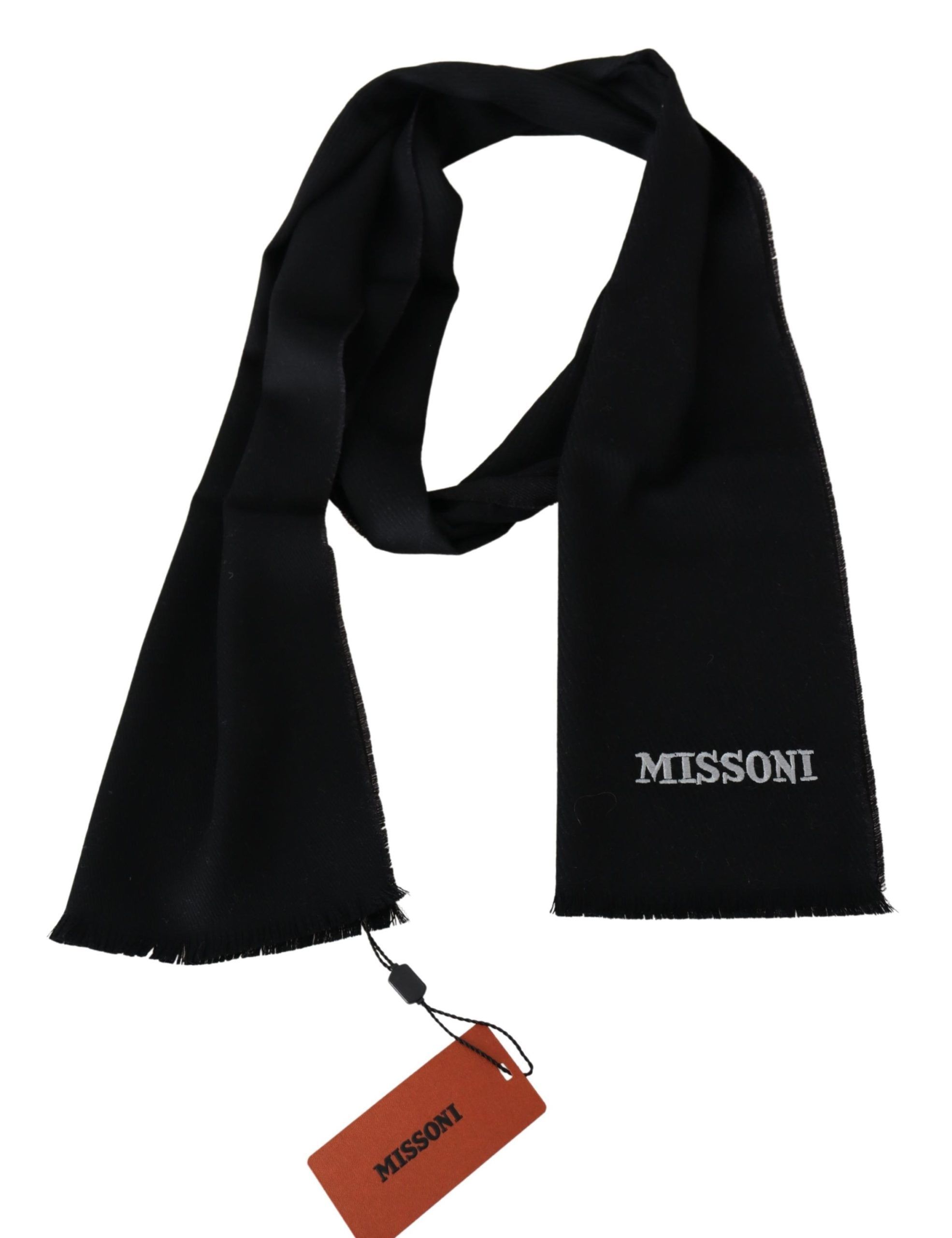 Wool Unisex Neck Wrap Fringes Logo Men's Scarf - Missoni - Modalova