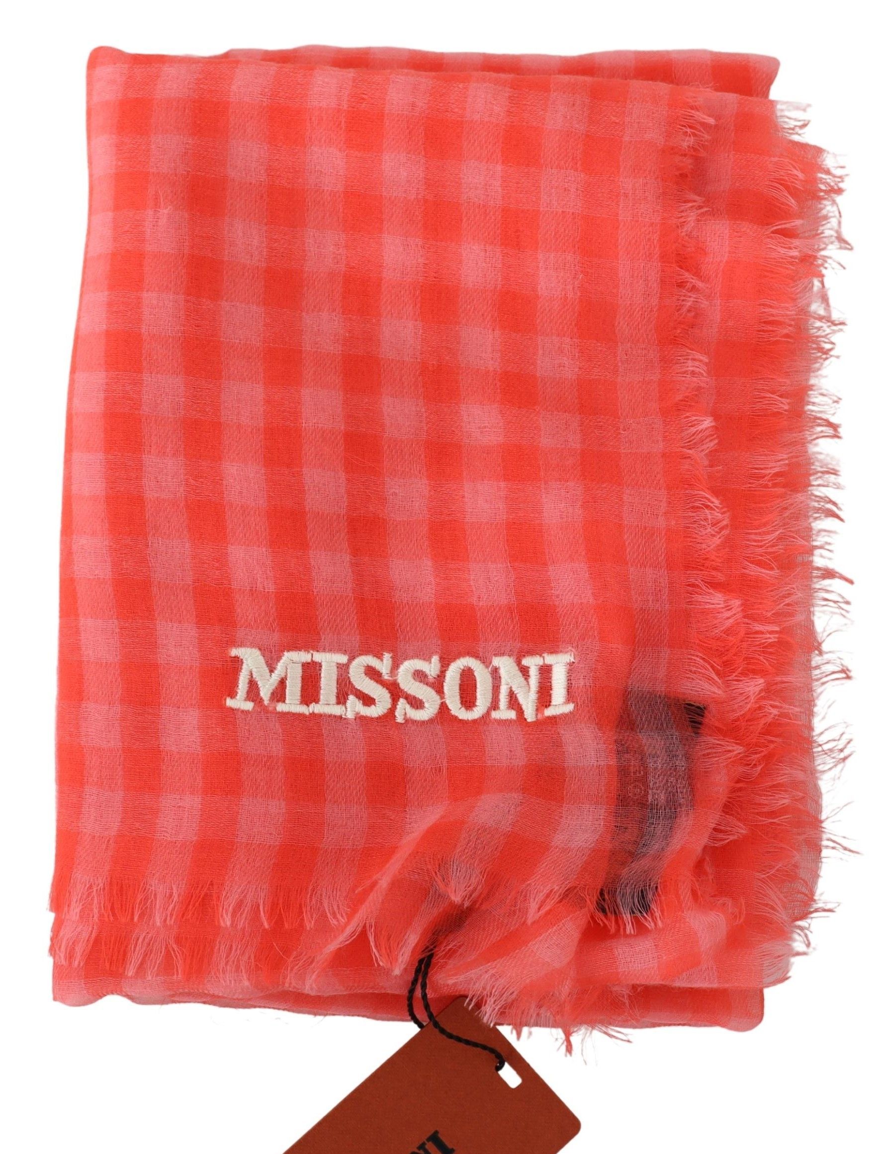Check Cashmere Unisex Wrap Fringes Men's Scarf - Missoni - Modalova