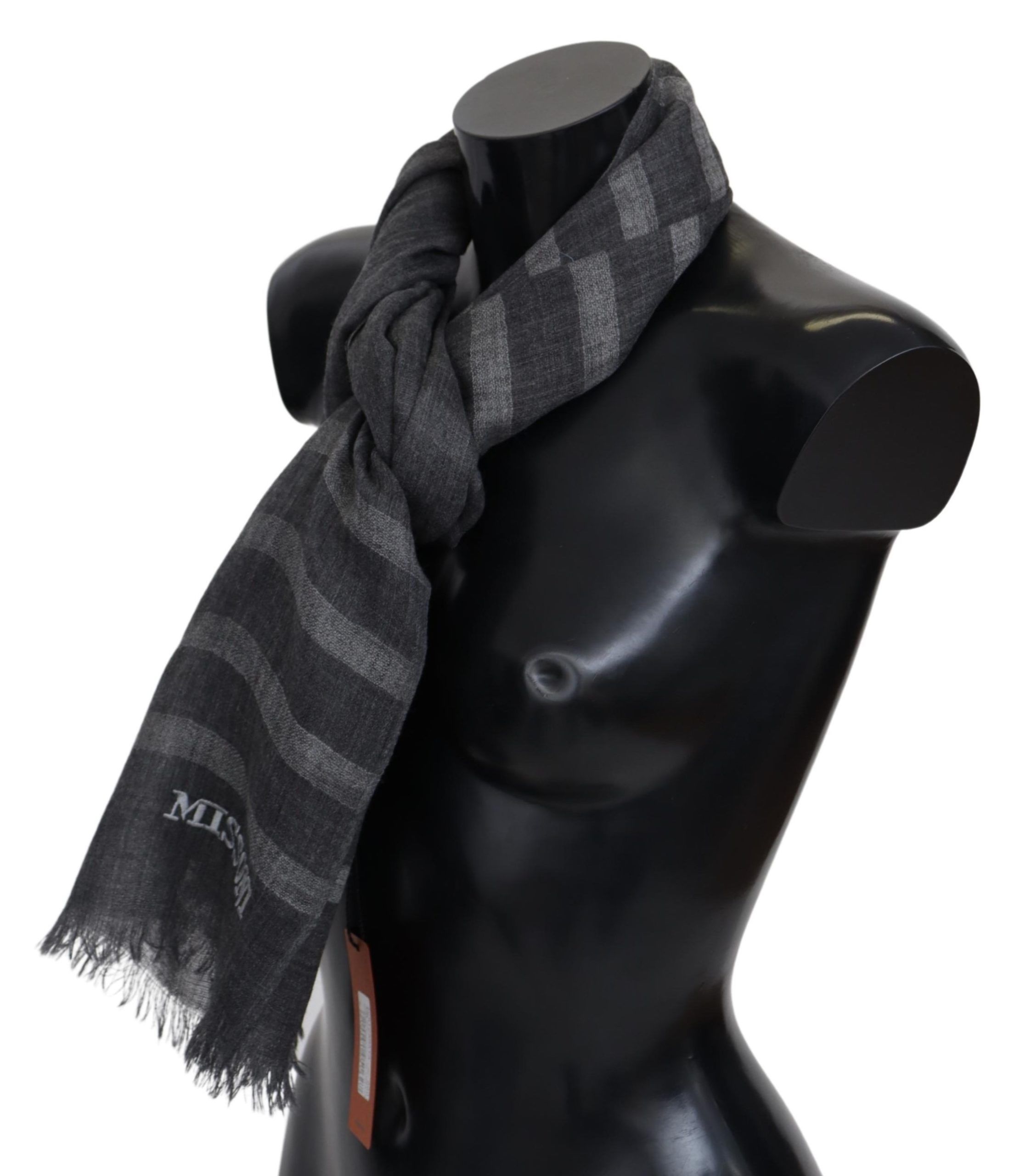 Striped Wool Unisex Neck Wrap Fringes Men's Scarf - Missoni - Modalova