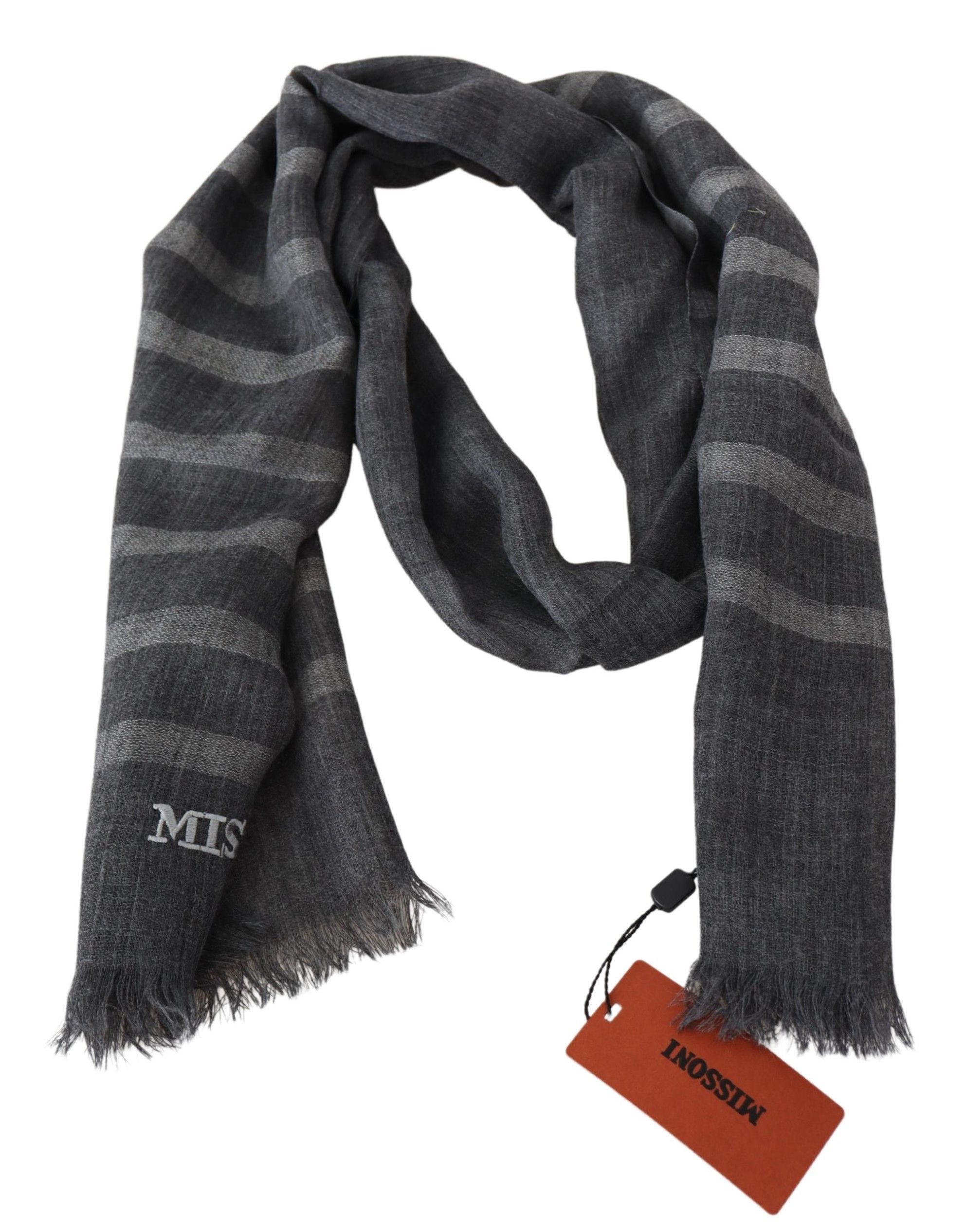 Striped Wool Unisex Neck Wrap Fringes Men's Scarf - Missoni - Modalova
