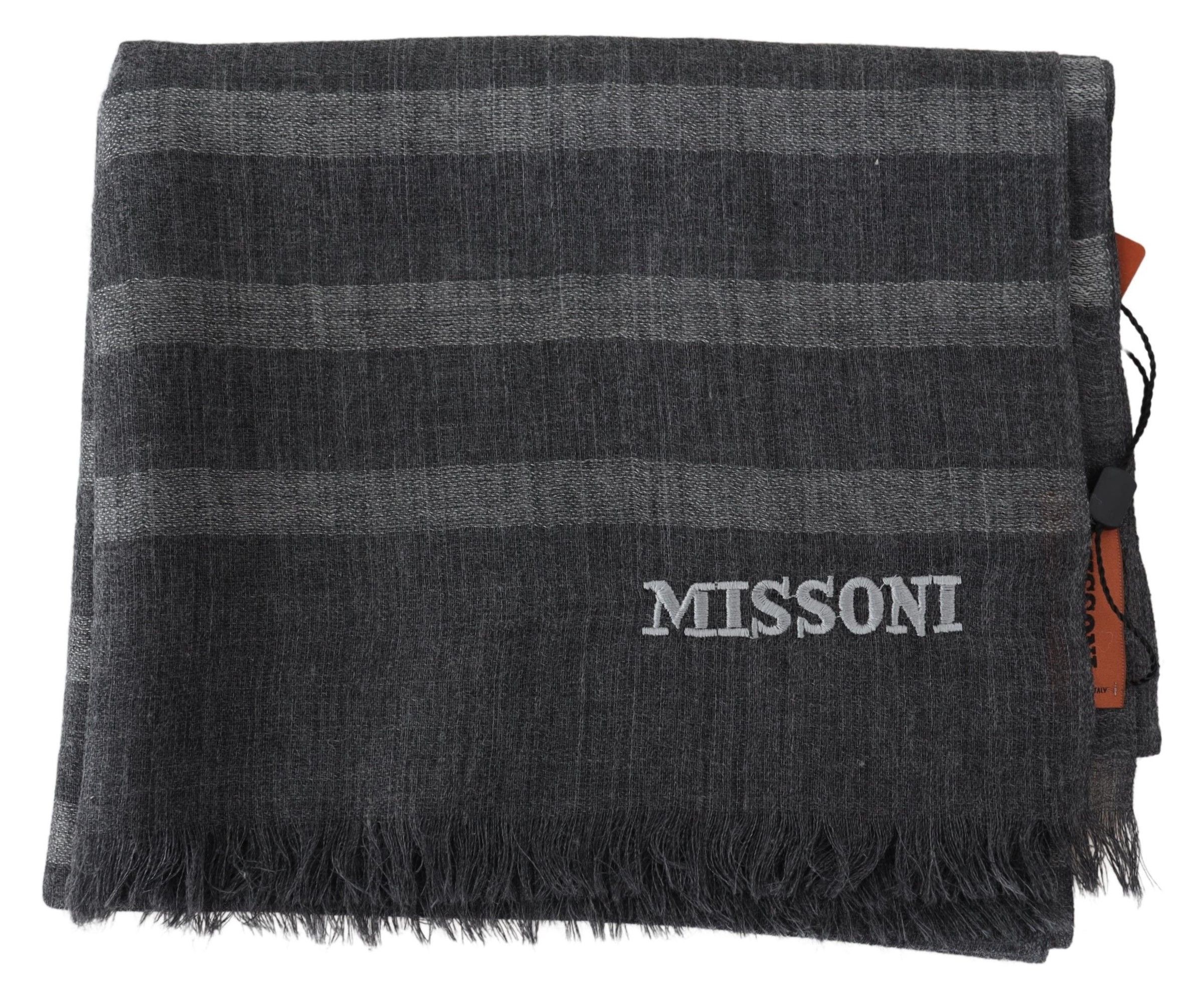 Striped Wool Unisex Neck Wrap Fringes Men's Scarf - Missoni - Modalova