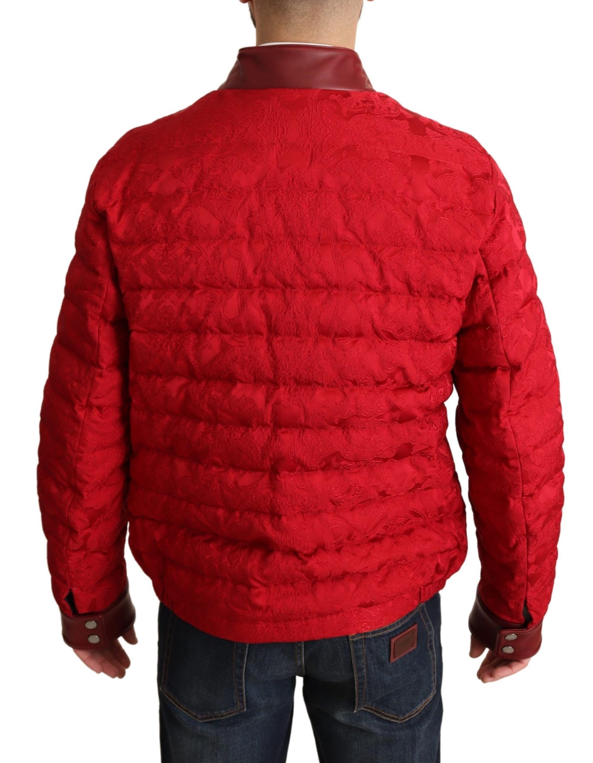 Brocade Bomber Gold Crown Logo Coat Men's Jacket - Dolce & Gabbana - Modalova