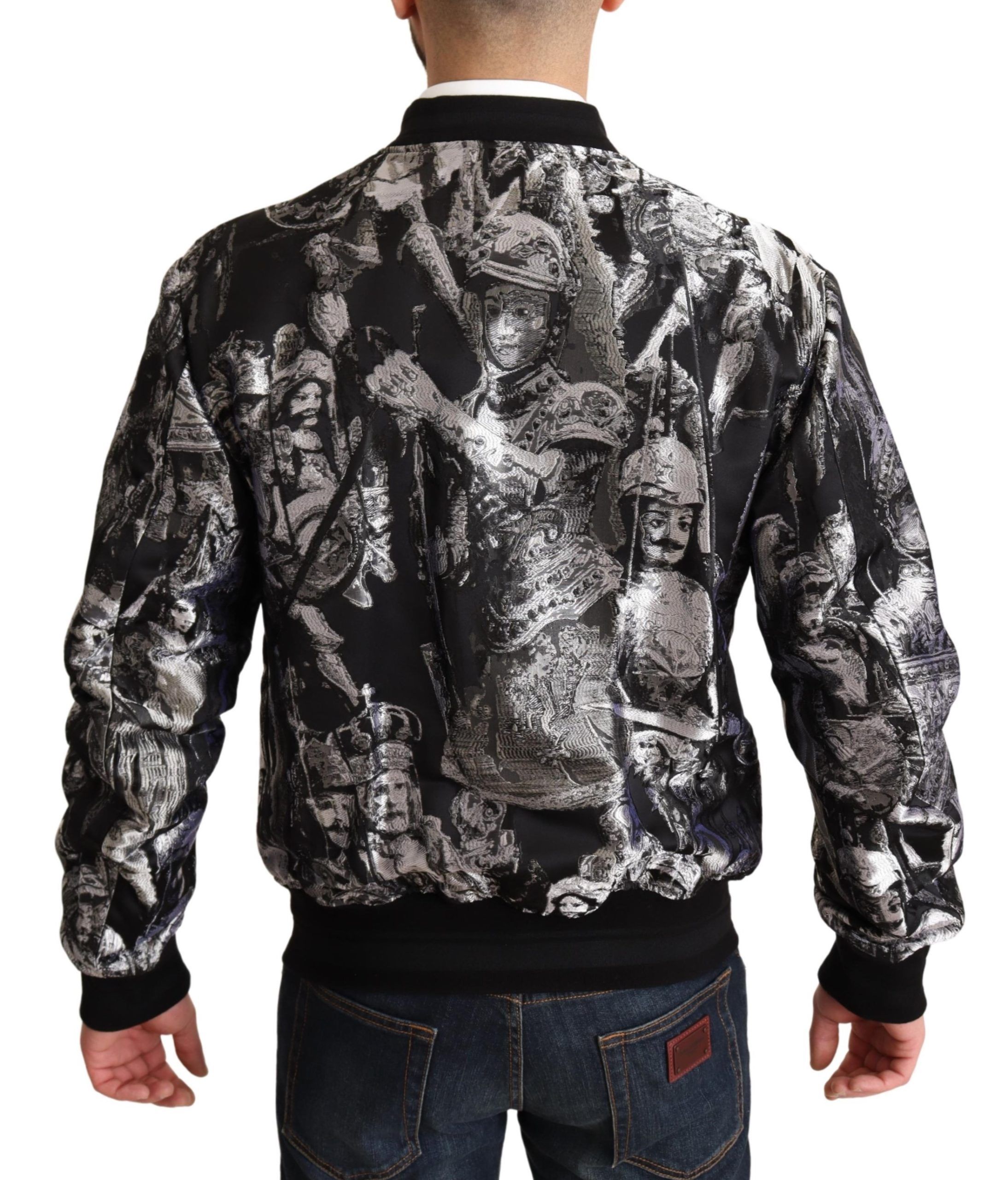 Silver Puppi Motive Bomber Men's Jacket - Dolce & Gabbana - Modalova