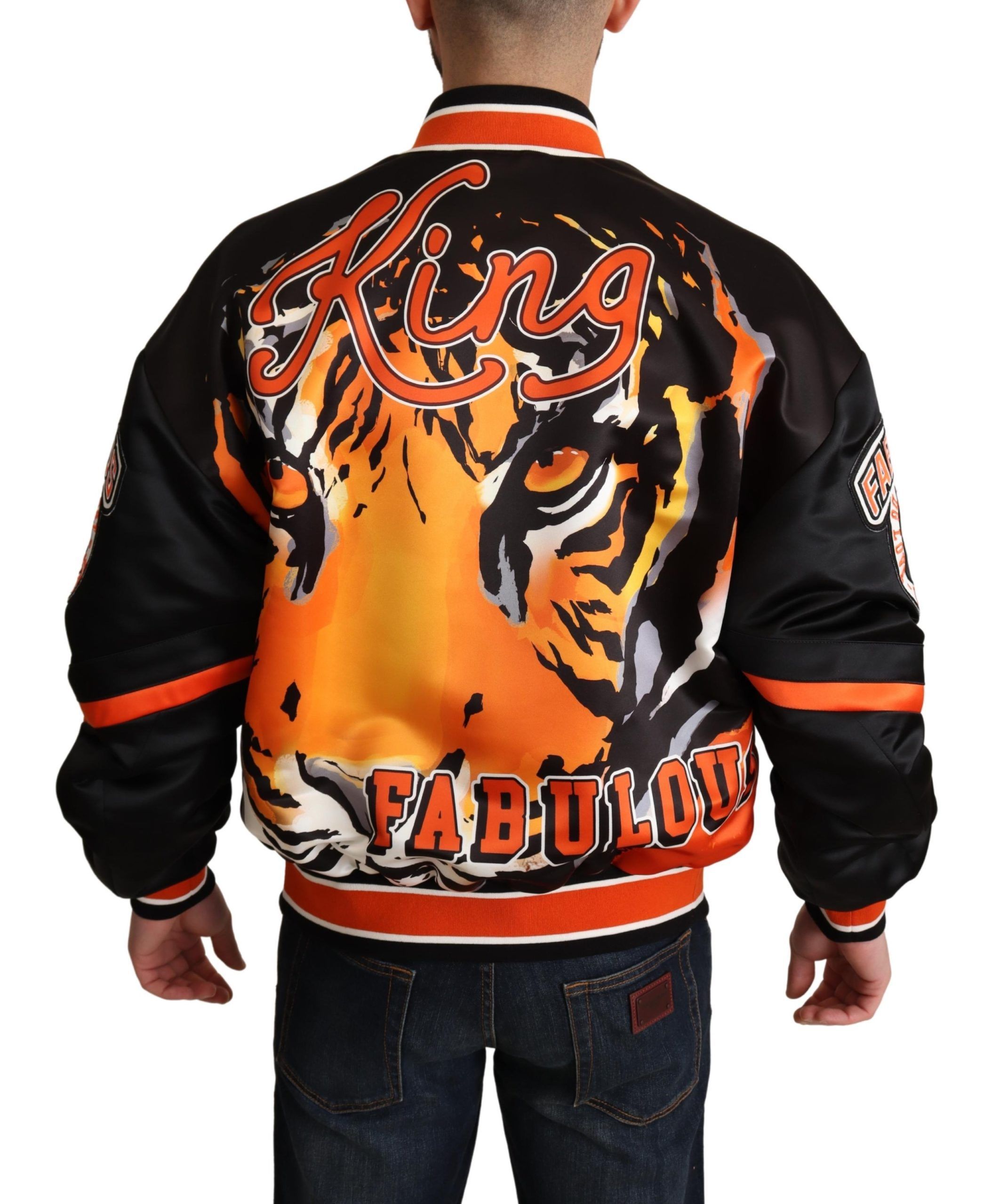 Multicolor Bomber King Logo #DGMILLENNIALS Men's Jacket - Dolce & Gabbana - Modalova