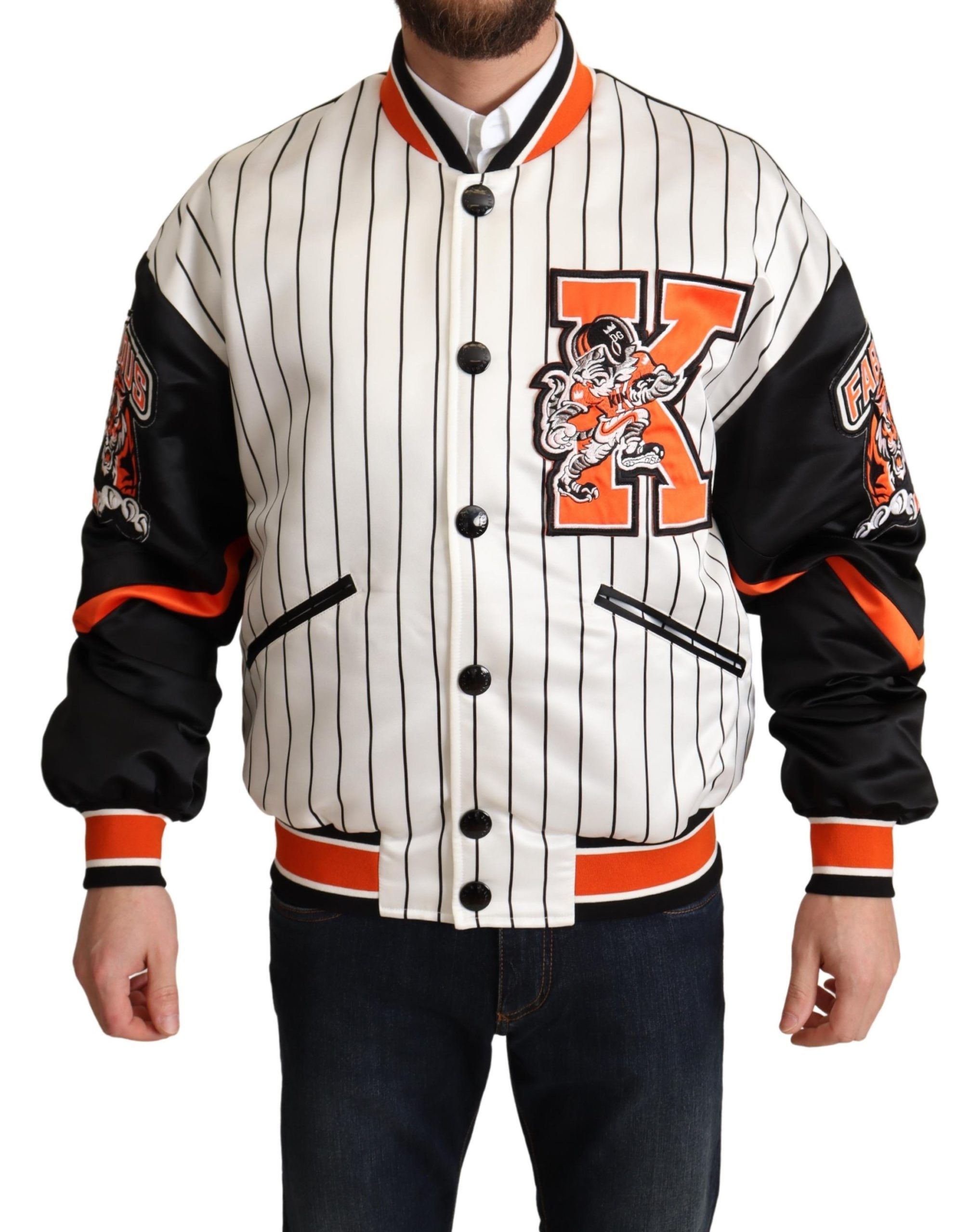 Multicolor Bomber King Logo #DGMILLENNIALS Men's Jacket - Dolce & Gabbana - Modalova