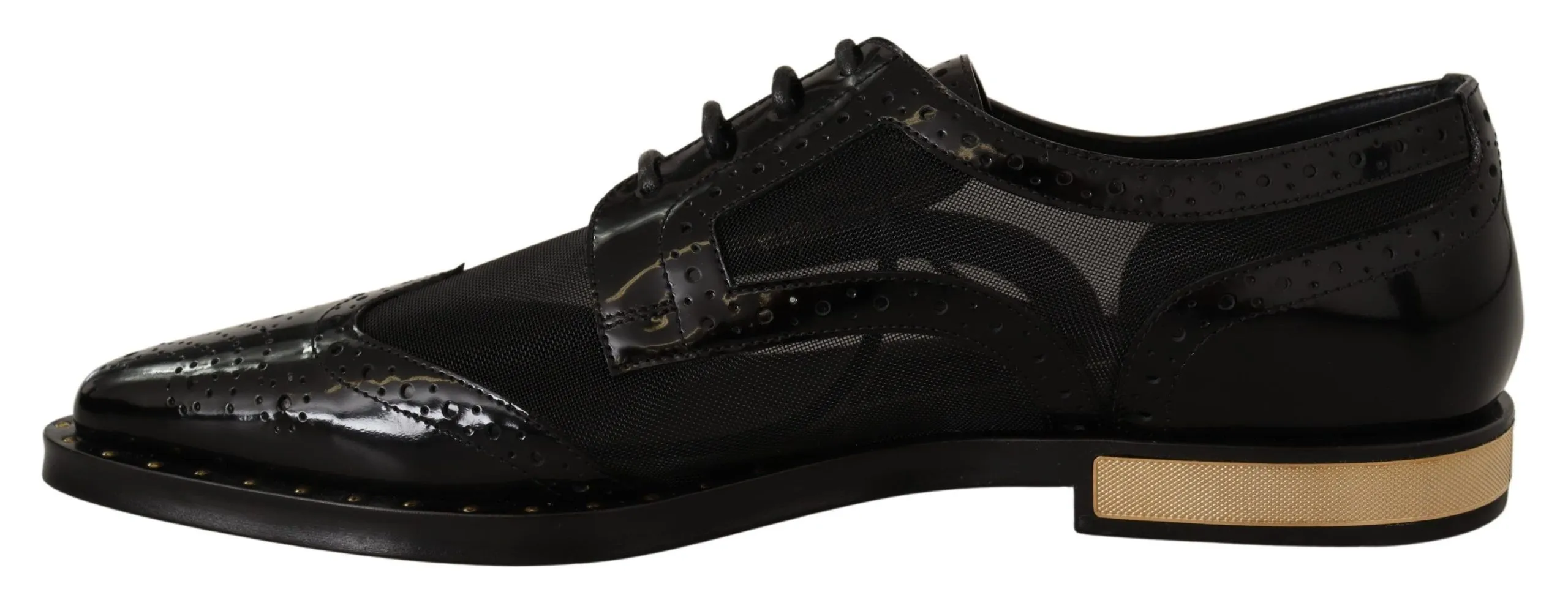 Leather Broques Sheer Wingtip Women's Shoes - Dolce & Gabbana - Modalova