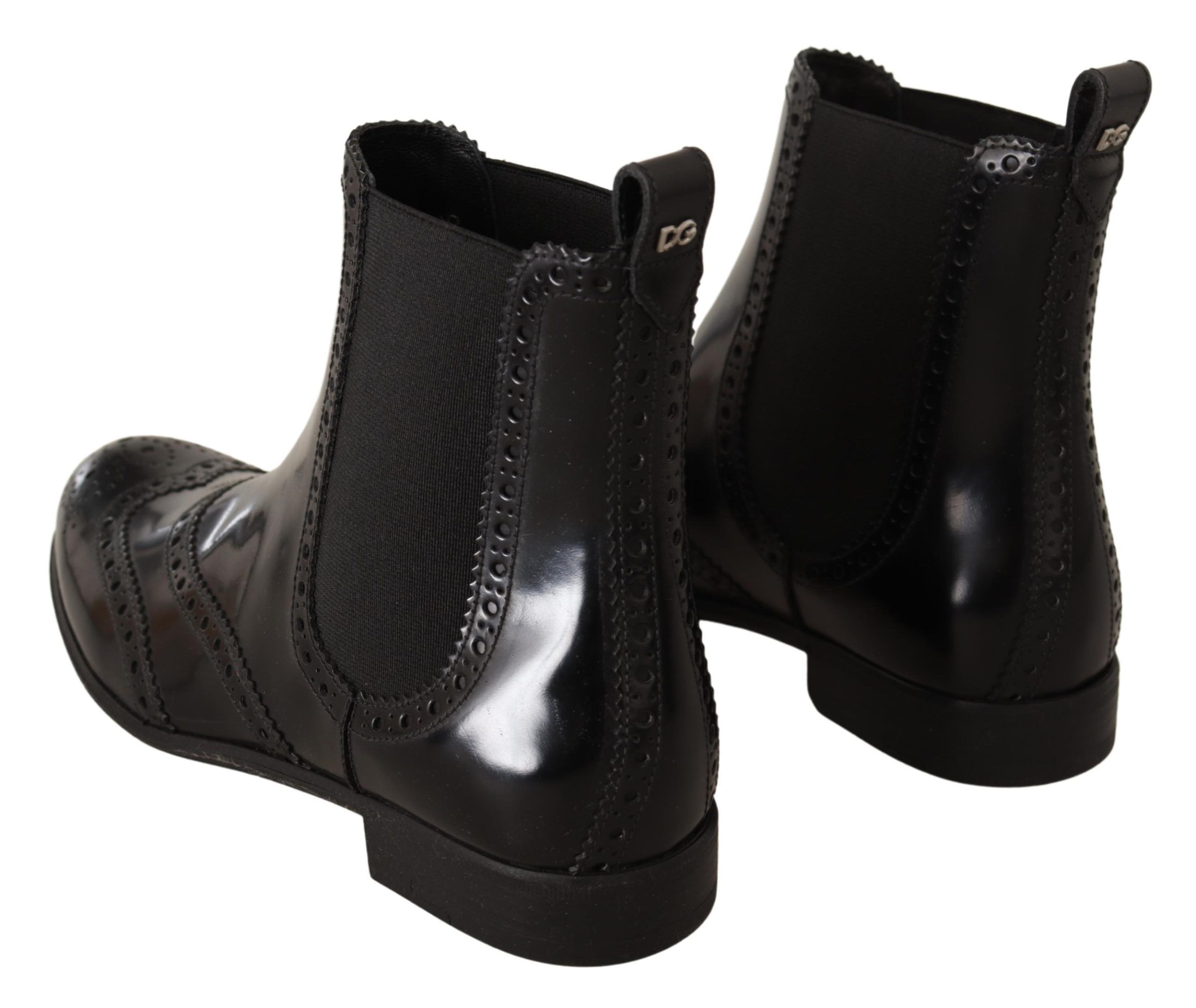 Leather Ankle High Flat Boots Women's Shoes - Dolce & Gabbana - Modalova