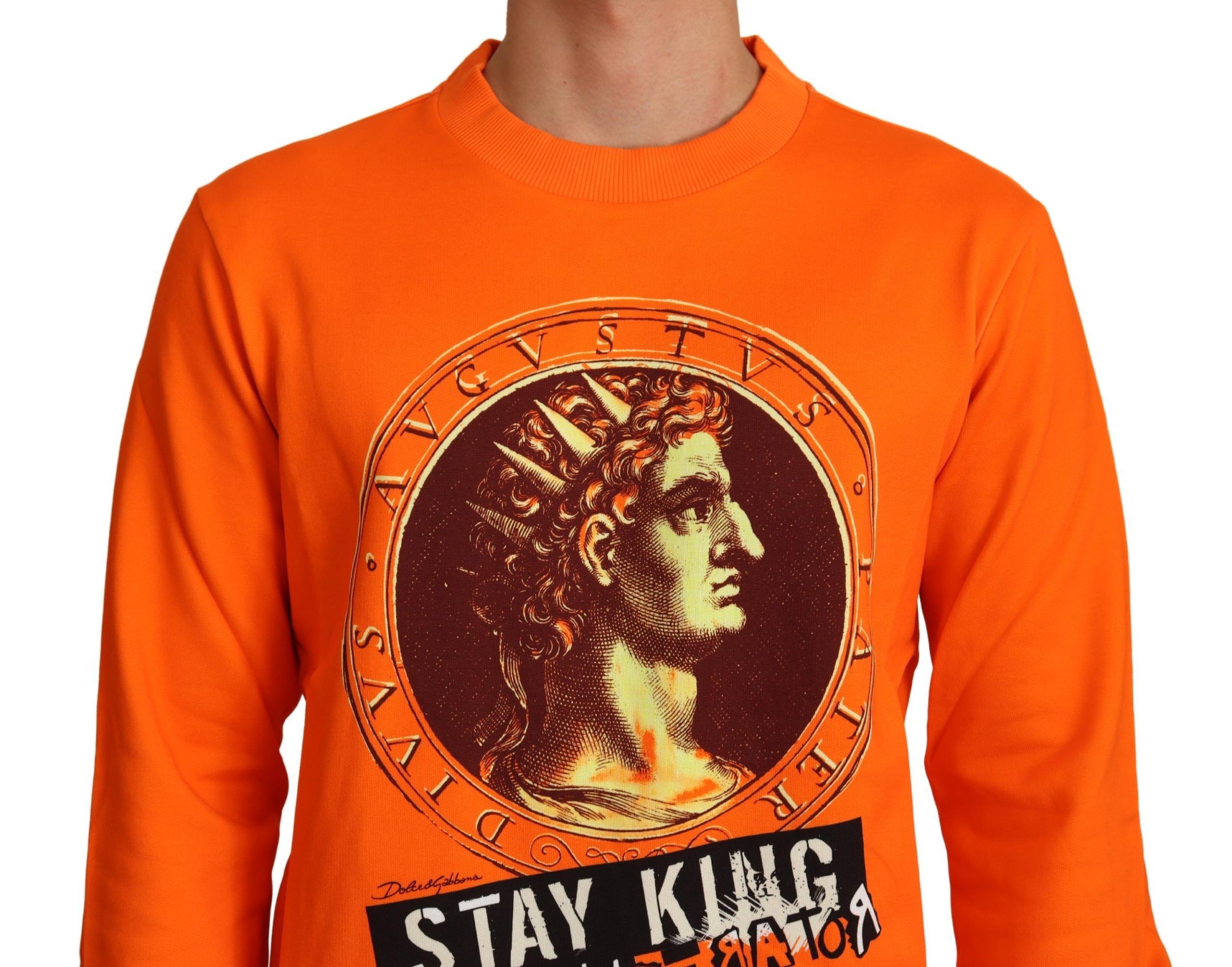 King Ceasar Cotton Pullover Men's Sweater - Dolce & Gabbana - Modalova