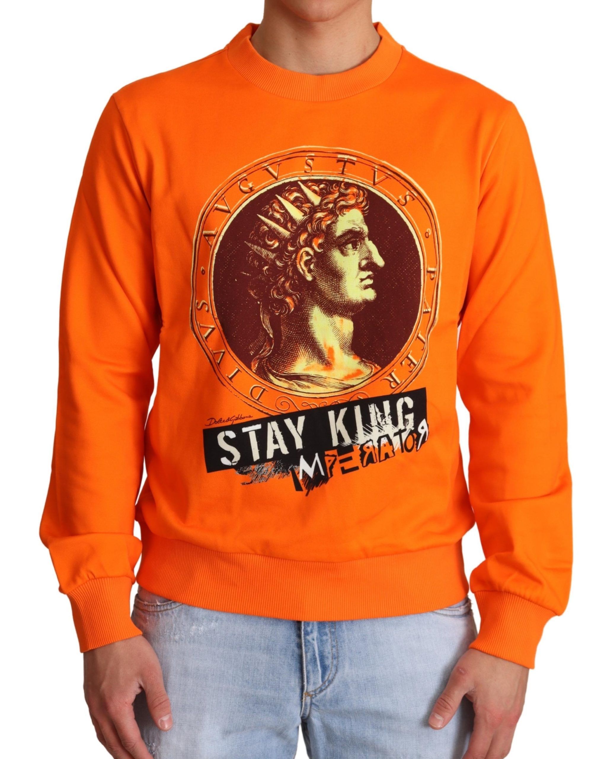 King Ceasar Cotton Pullover Men's Sweater - Dolce & Gabbana - Modalova