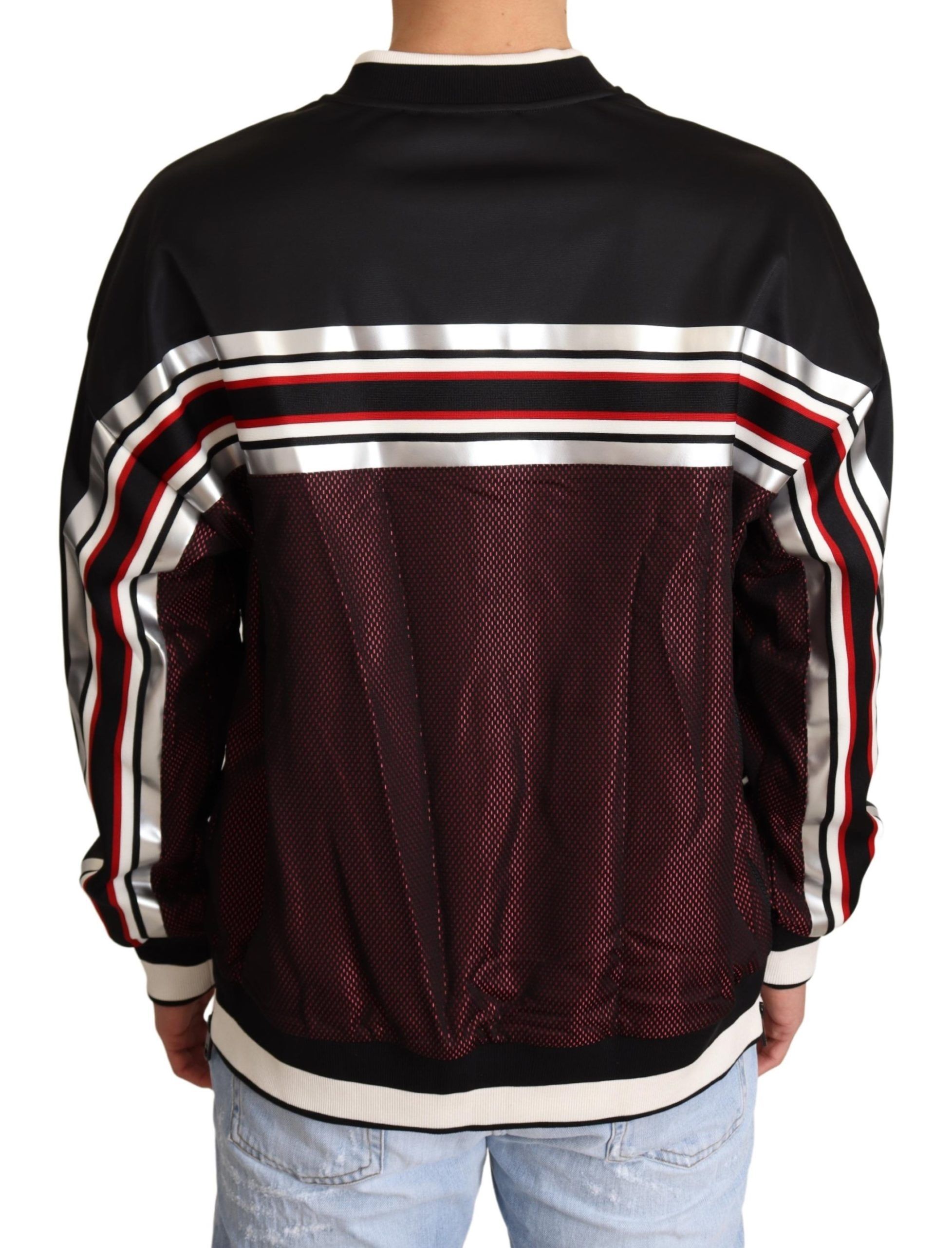 Red Mesh Sport Pullover Crewneck Men's Sweater - Dolce & Gabbana - Modalova