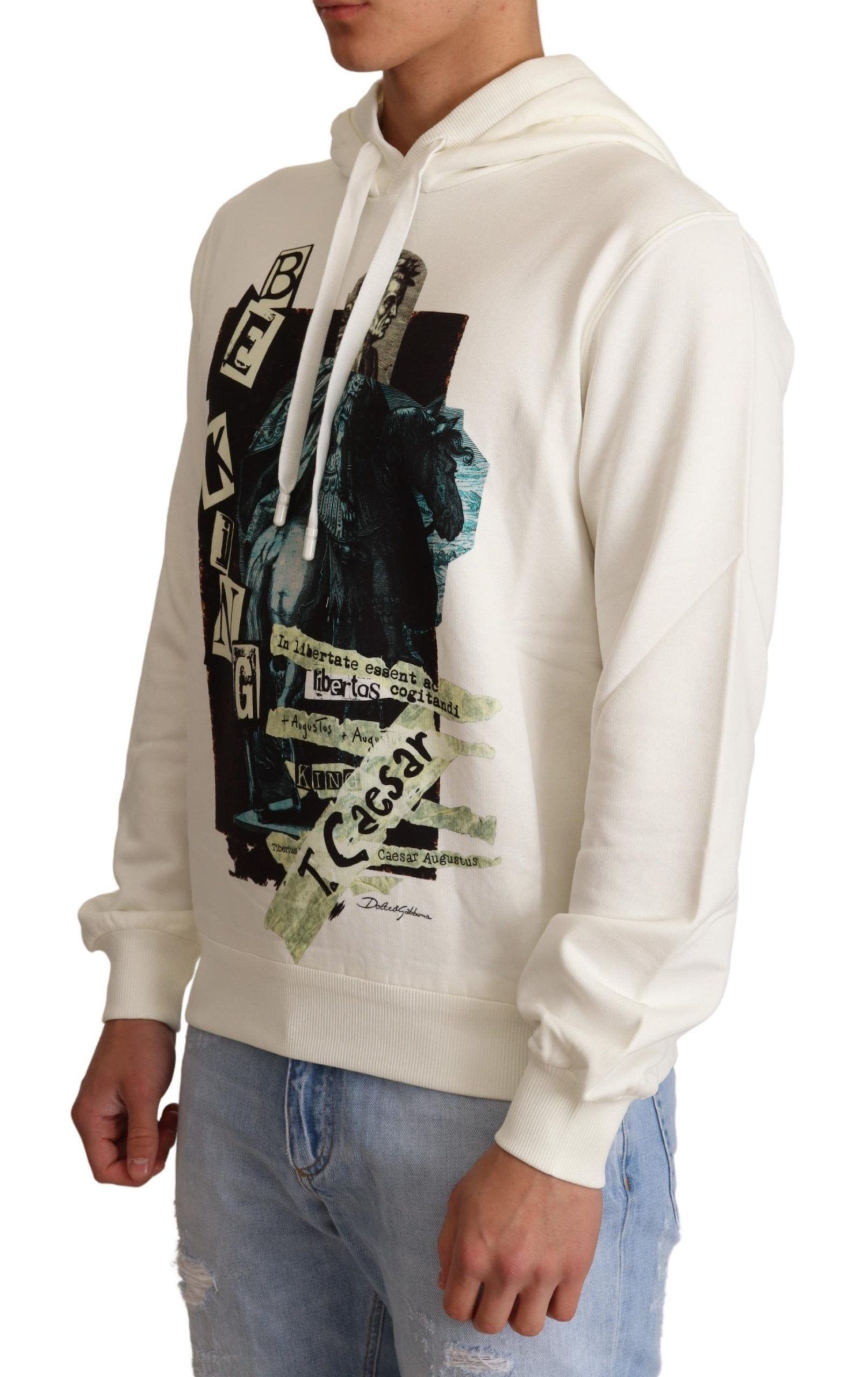 King Ceasar Cotton Hooded Men's Sweater - Dolce & Gabbana - Modalova
