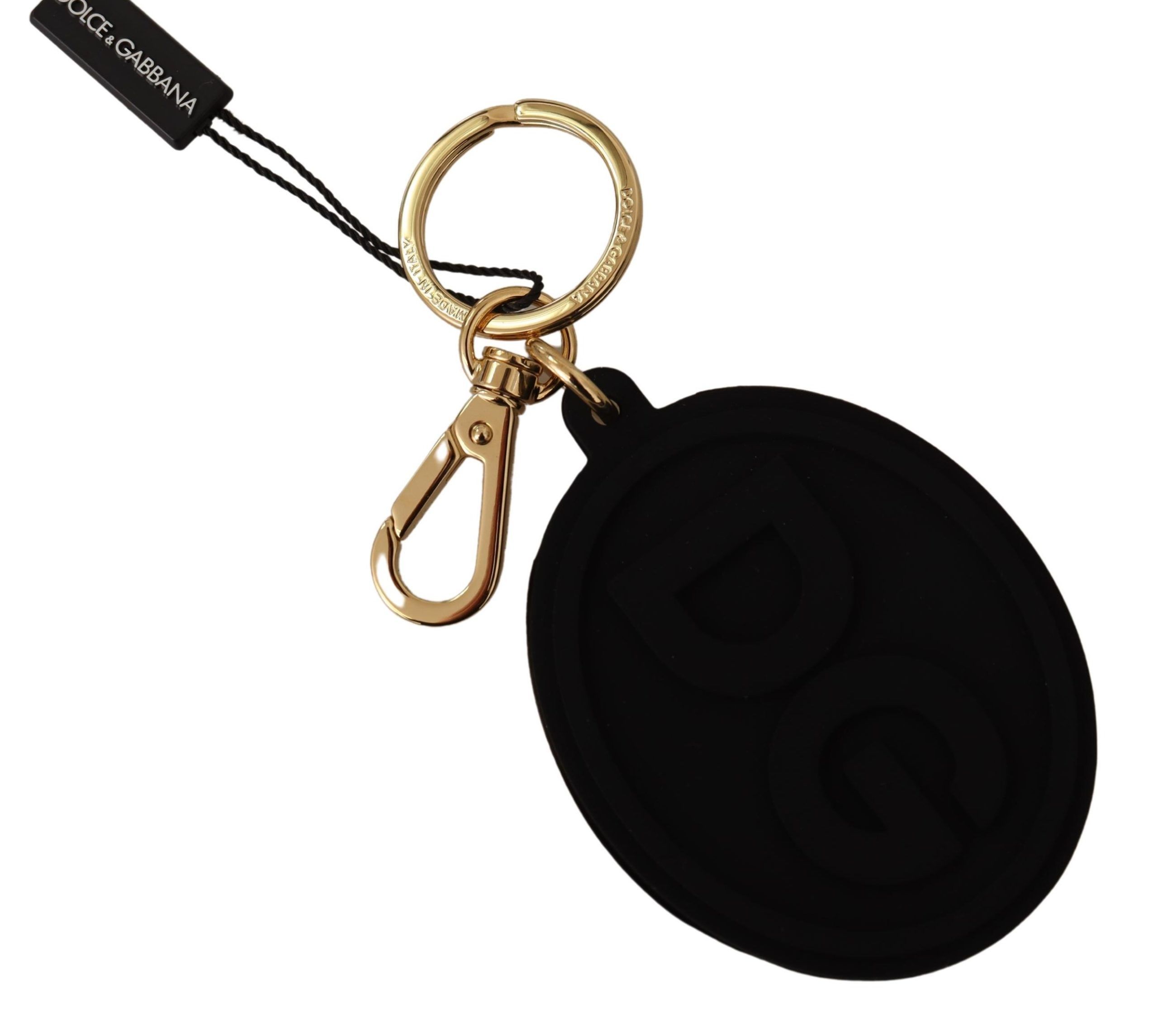 Rubber DG Logo Gold Brass Metal Keyring Men's Keychain - Dolce & Gabbana - Modalova