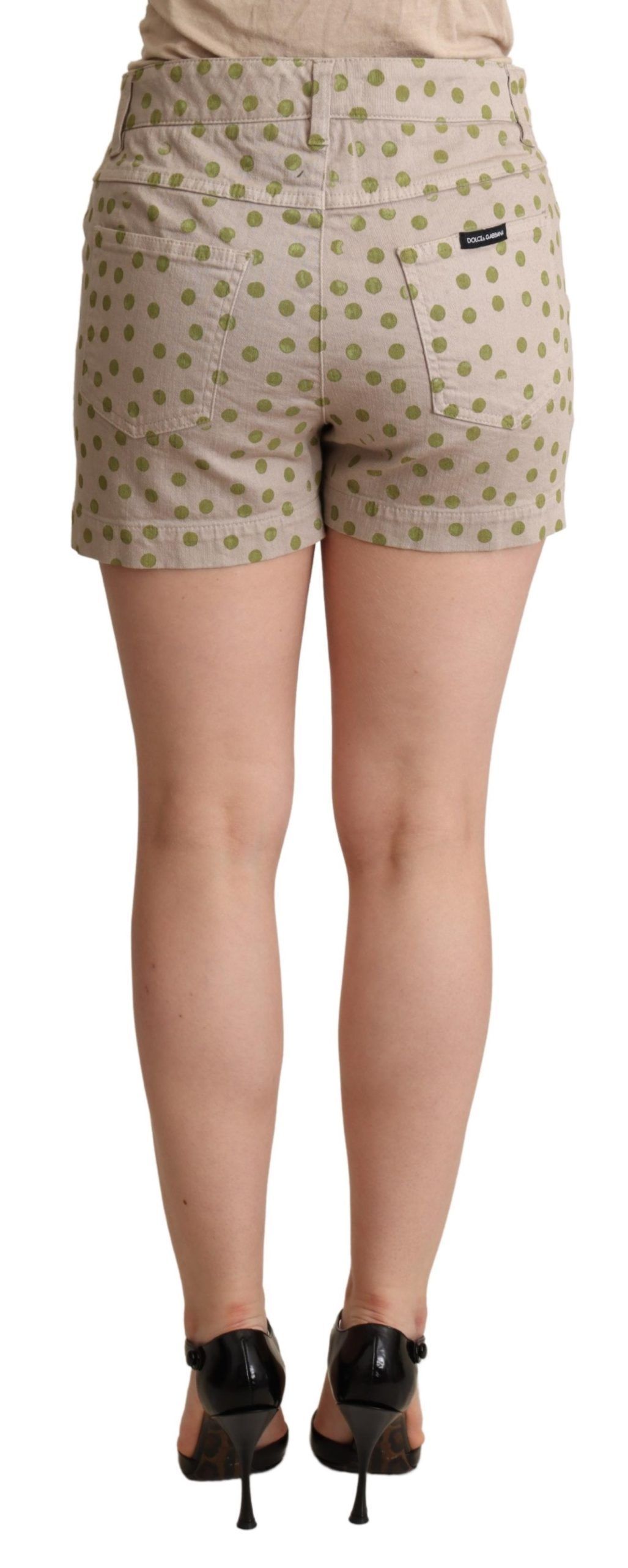 Polka Dots Denim Cotton Stretch Women's Shorts - Dolce & Gabbana - Modalova