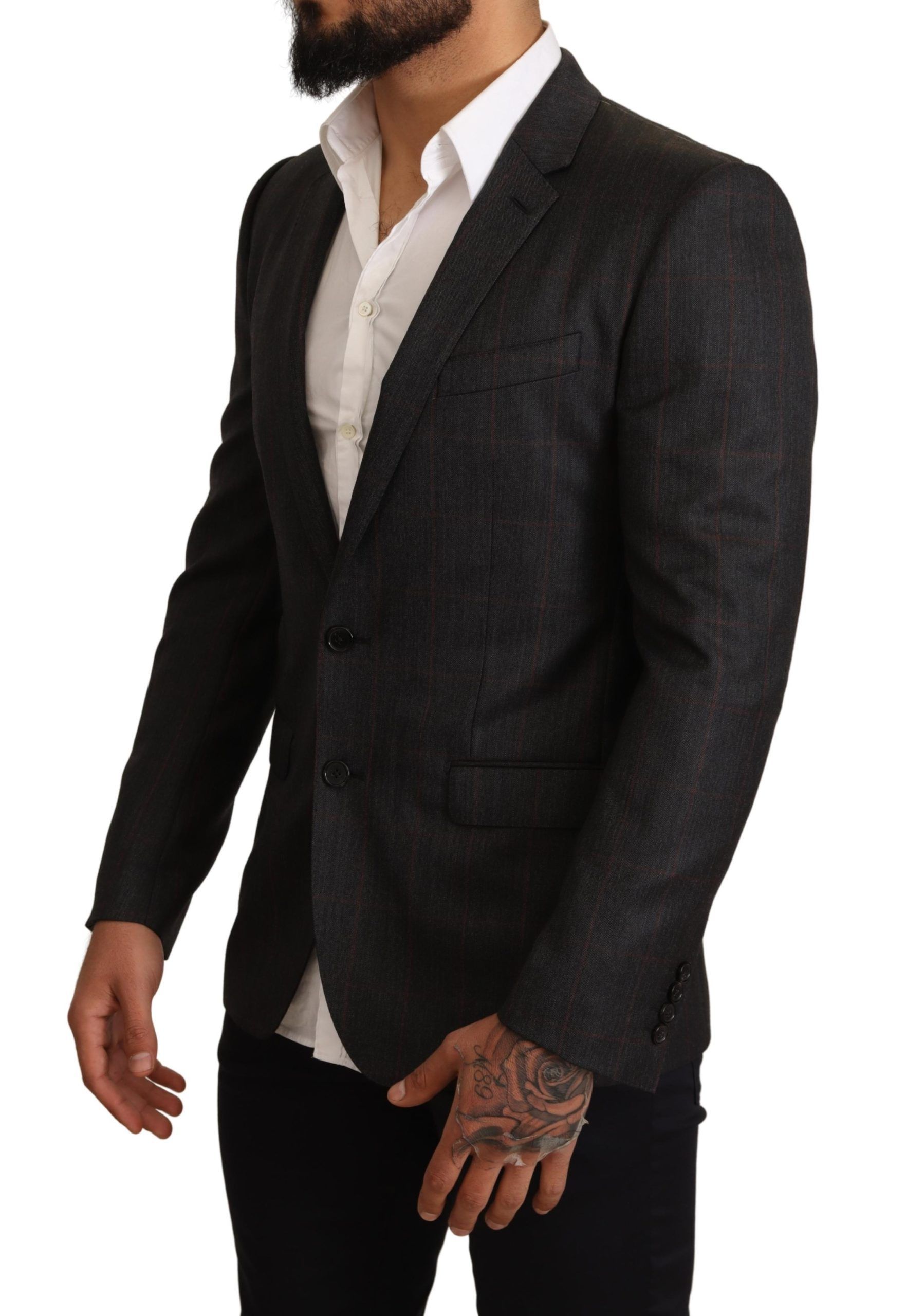 Check Wool Slim Fit Blazer Men's Jacket - Dolce & Gabbana - Modalova