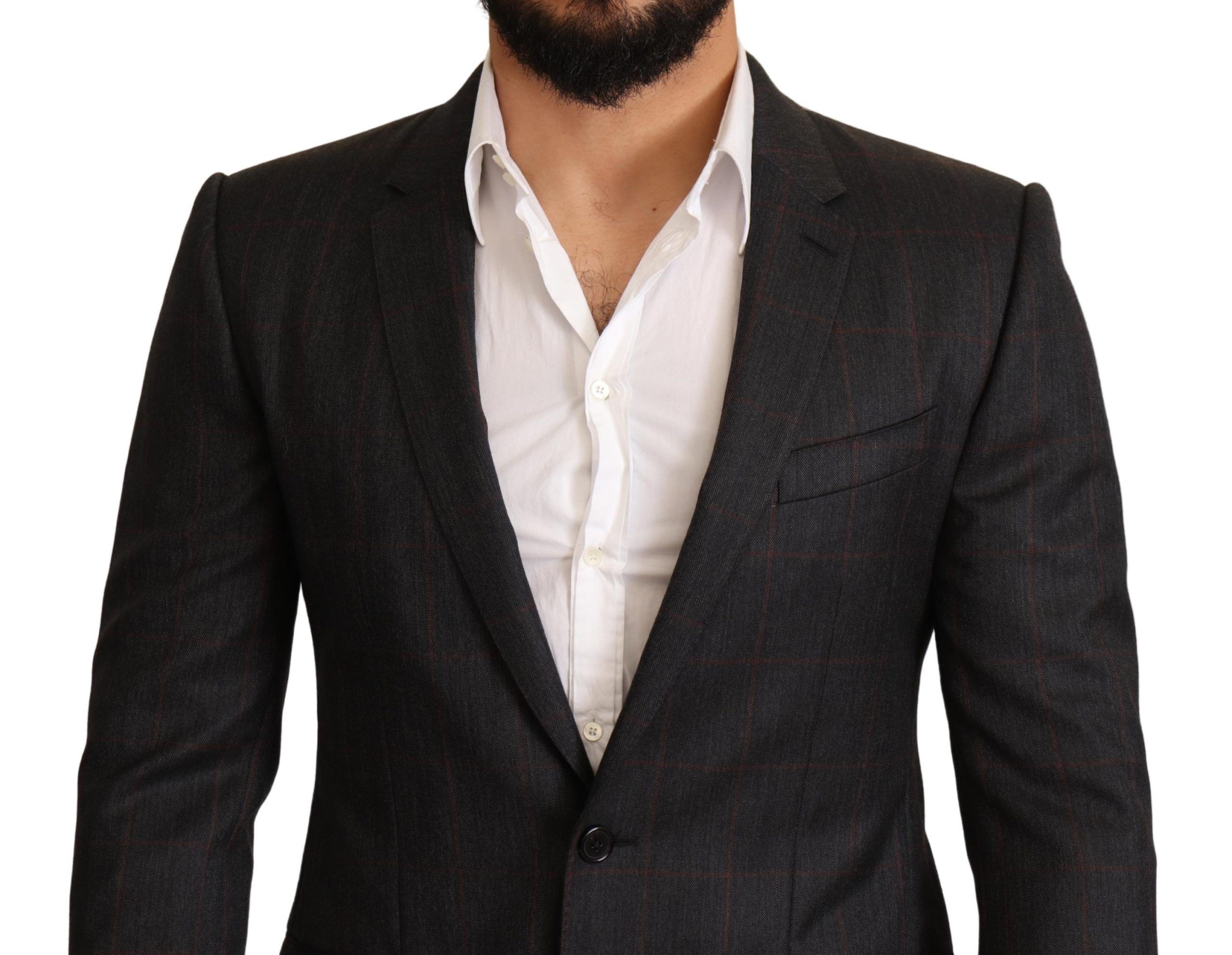 Check Wool Slim Fit Blazer Men's Jacket - Dolce & Gabbana - Modalova