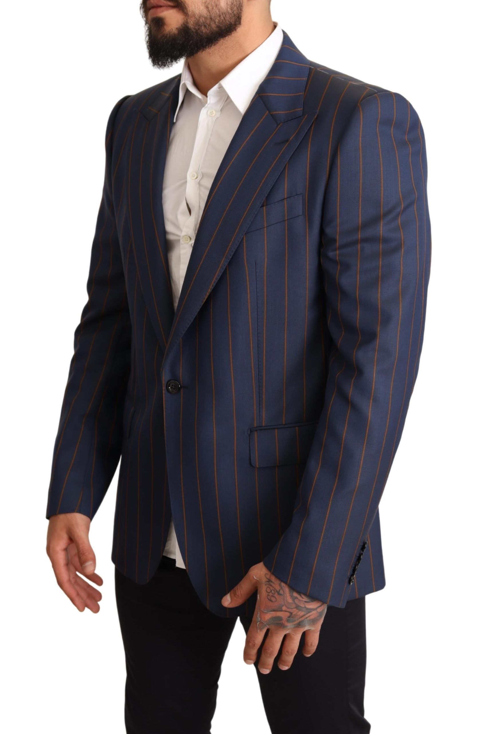Striped Wool Slim Fit Blazer Men's Jacket - Dolce & Gabbana - Modalova