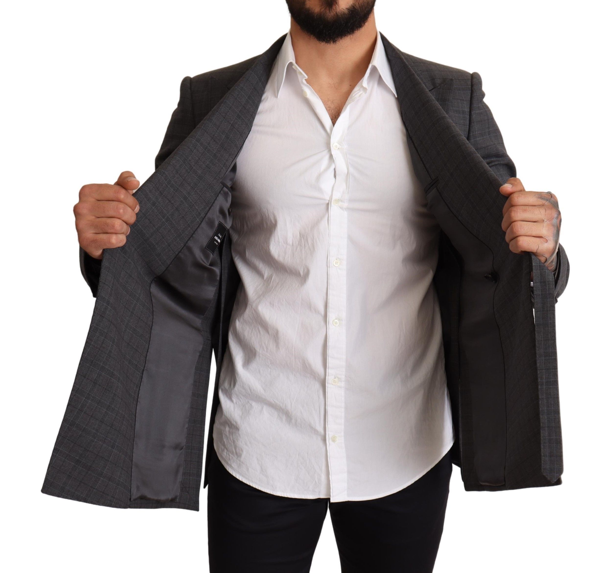 Check Wool Slim Fit Blazer Men's Jacket - Dolce & Gabbana - Modalova