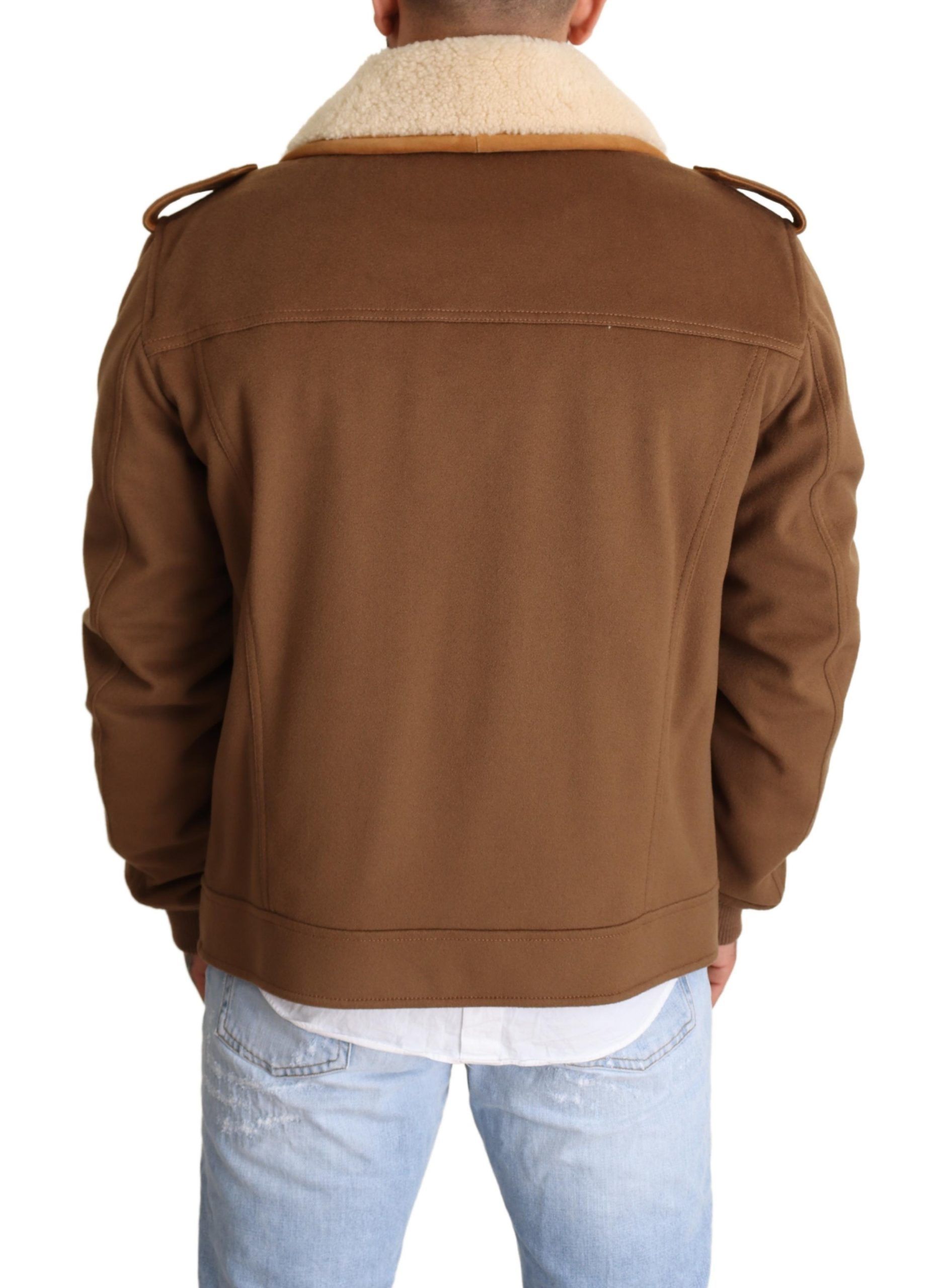 Double Breasted Shearling Coat Men's Jacket - Dolce & Gabbana - Modalova