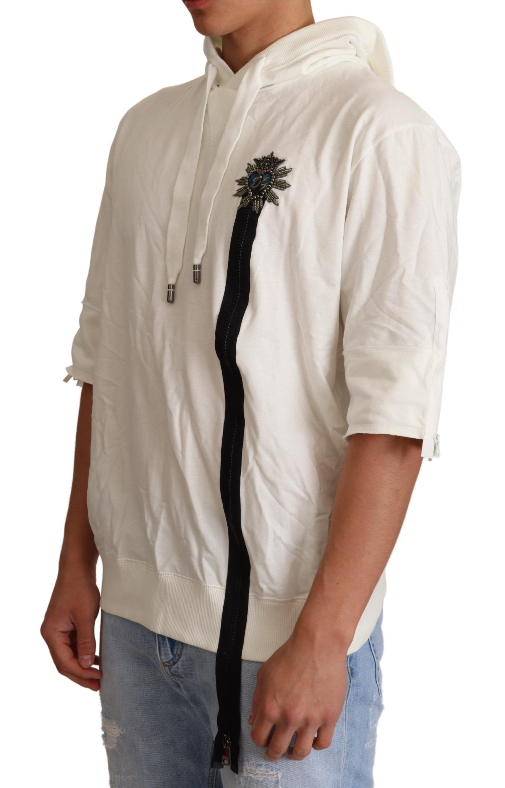 White Hooded Limited Edition Men's Sweater - Dolce & Gabbana - Modalova