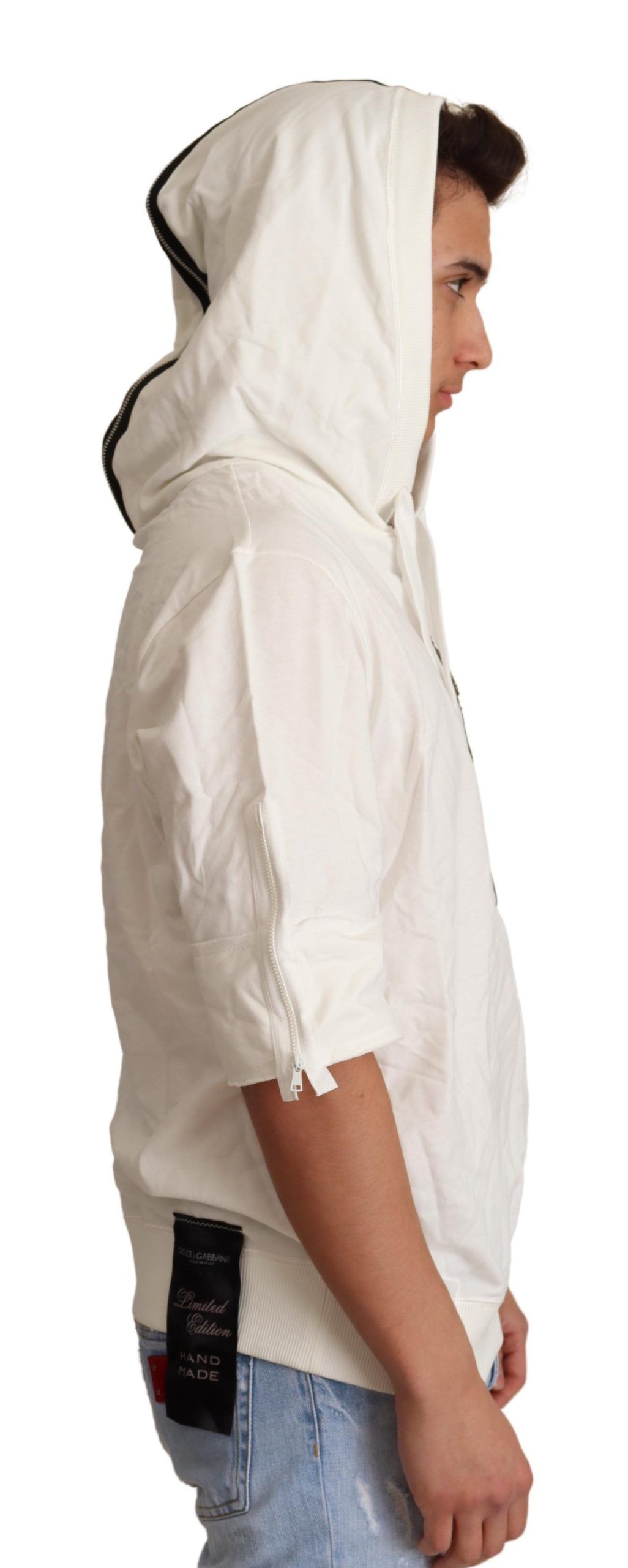 White Hooded Limited Edition Men's Sweater - Dolce & Gabbana - Modalova