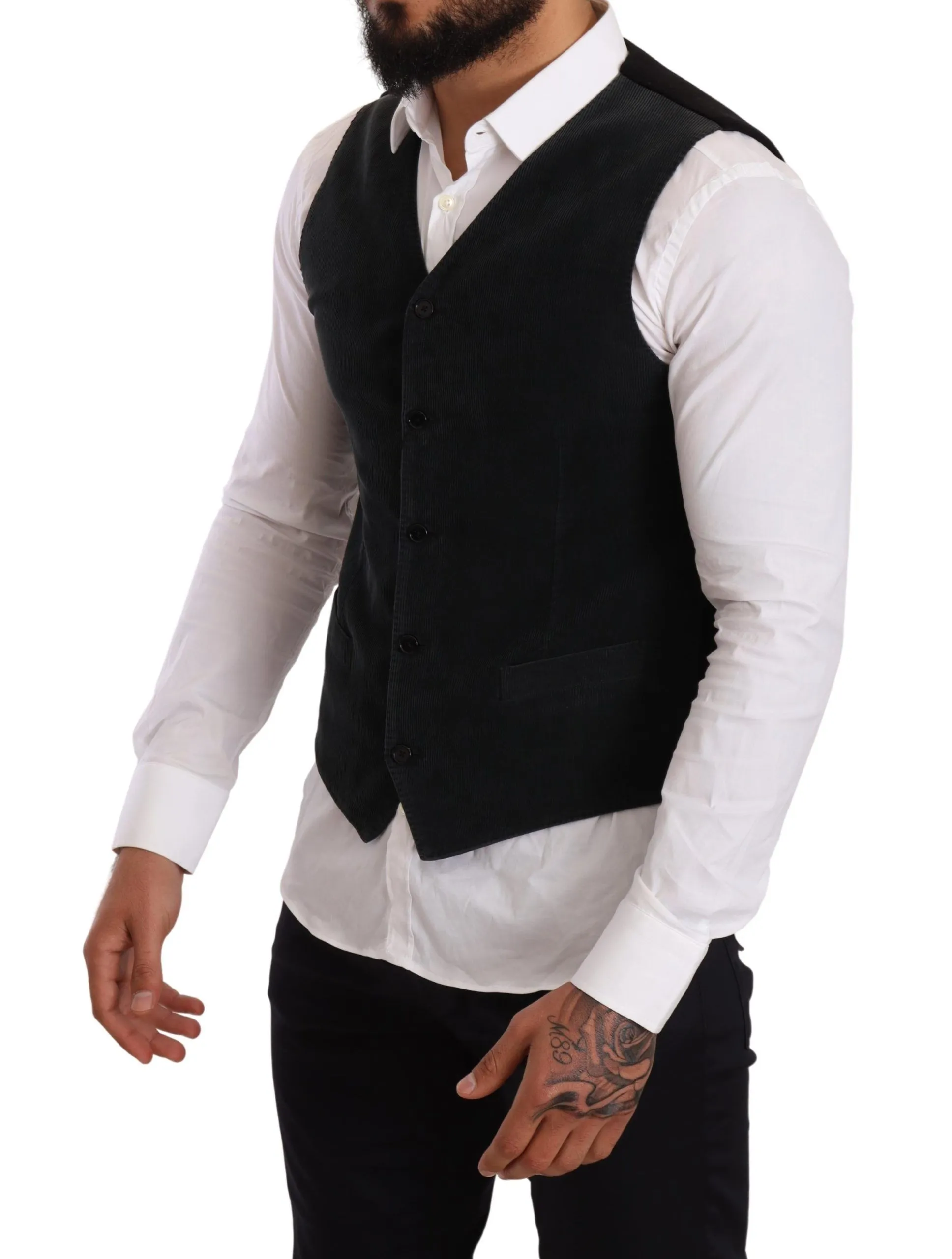 Cotton Single Breasted Men's Waistcoat - Dolce & Gabbana - Modalova